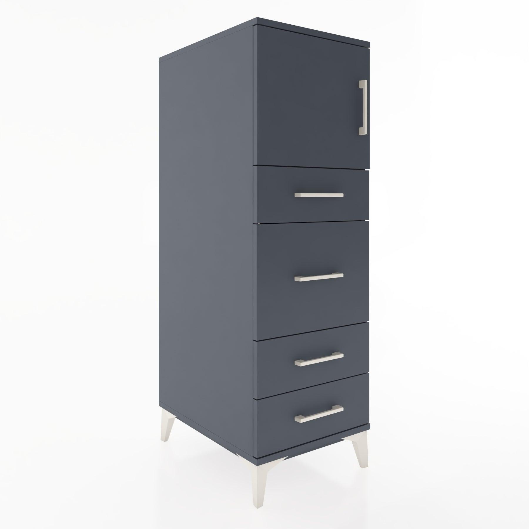 Woodntry Modular Cabinet Anthracite 44x59x122 cm with Doors and Drawers KC17-2
