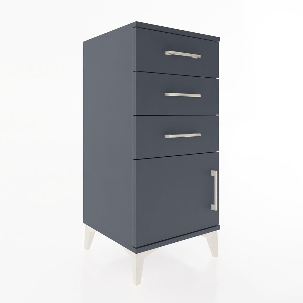 Woodntry Modular Nightstand Anthracite 44x44x84 cm with Cover and Drawer KC39-2