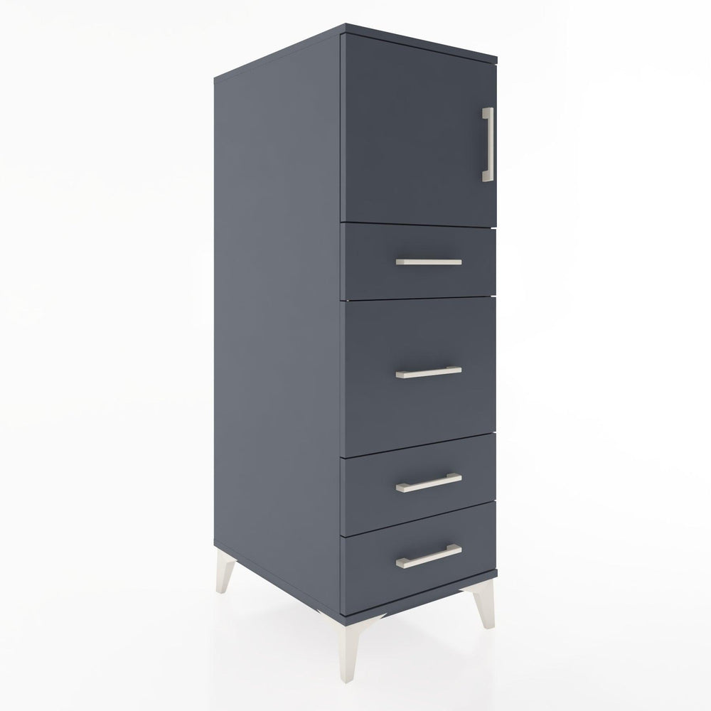 Woodntry Modular Cabinet Anthracite 44x30x122 cm with Doors and Drawers KC17-2