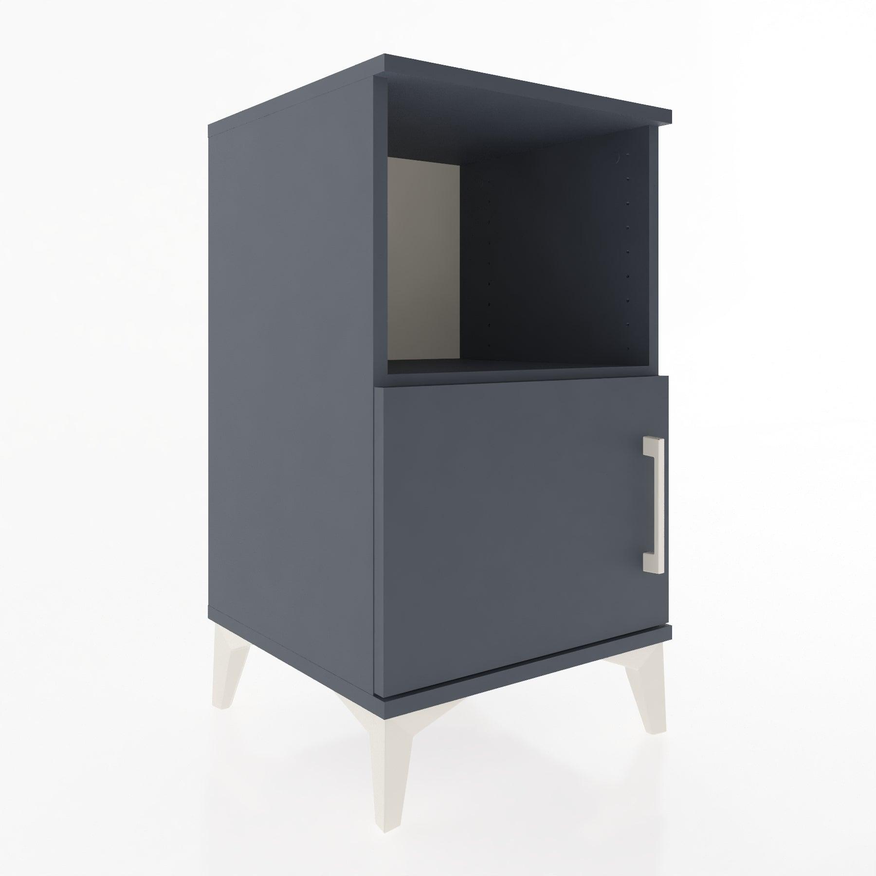 Woodntry Modular Nightstand Anthracite 44x44x68 cm with Cover and Shelf KR17-2