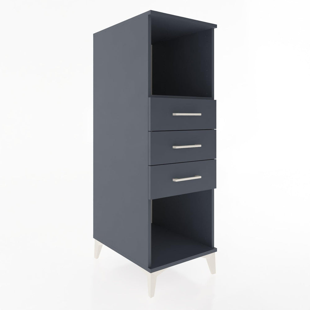 Woodntry Modüler Dolap Antrasit 44x59x122 cm Çekmeceli ve Raflı CR117-2