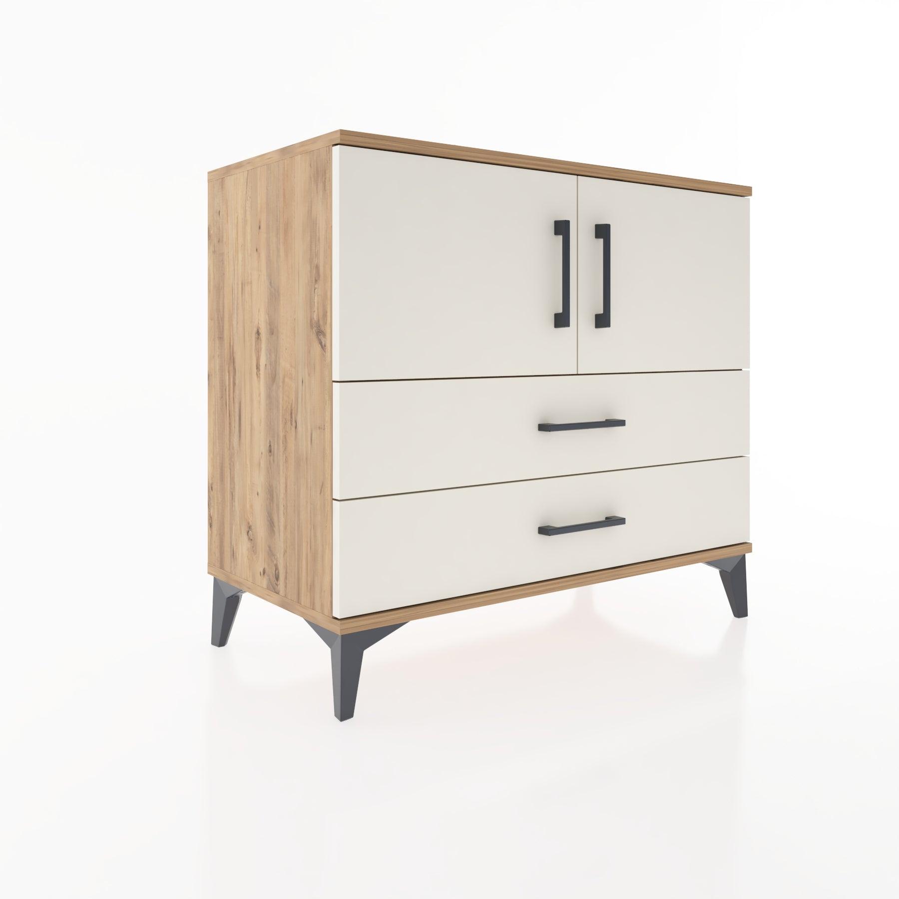 Woodntry Modüler Şifonyer Çam 88x44x68 cm Kapaklı ve Çekmeceli KC17-3