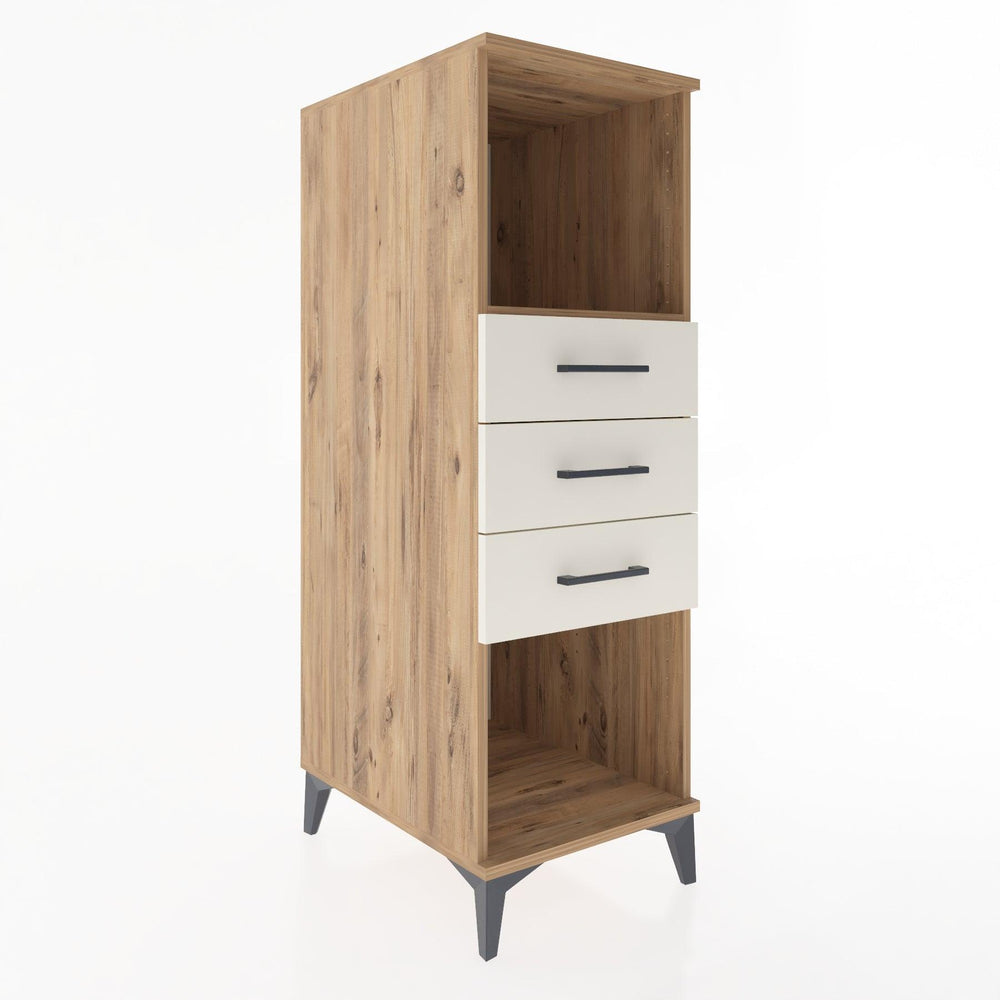 Woodntry Modüler Dolap Çam 44x30x122 cm Çekmeceli ve Raflı CR117-3