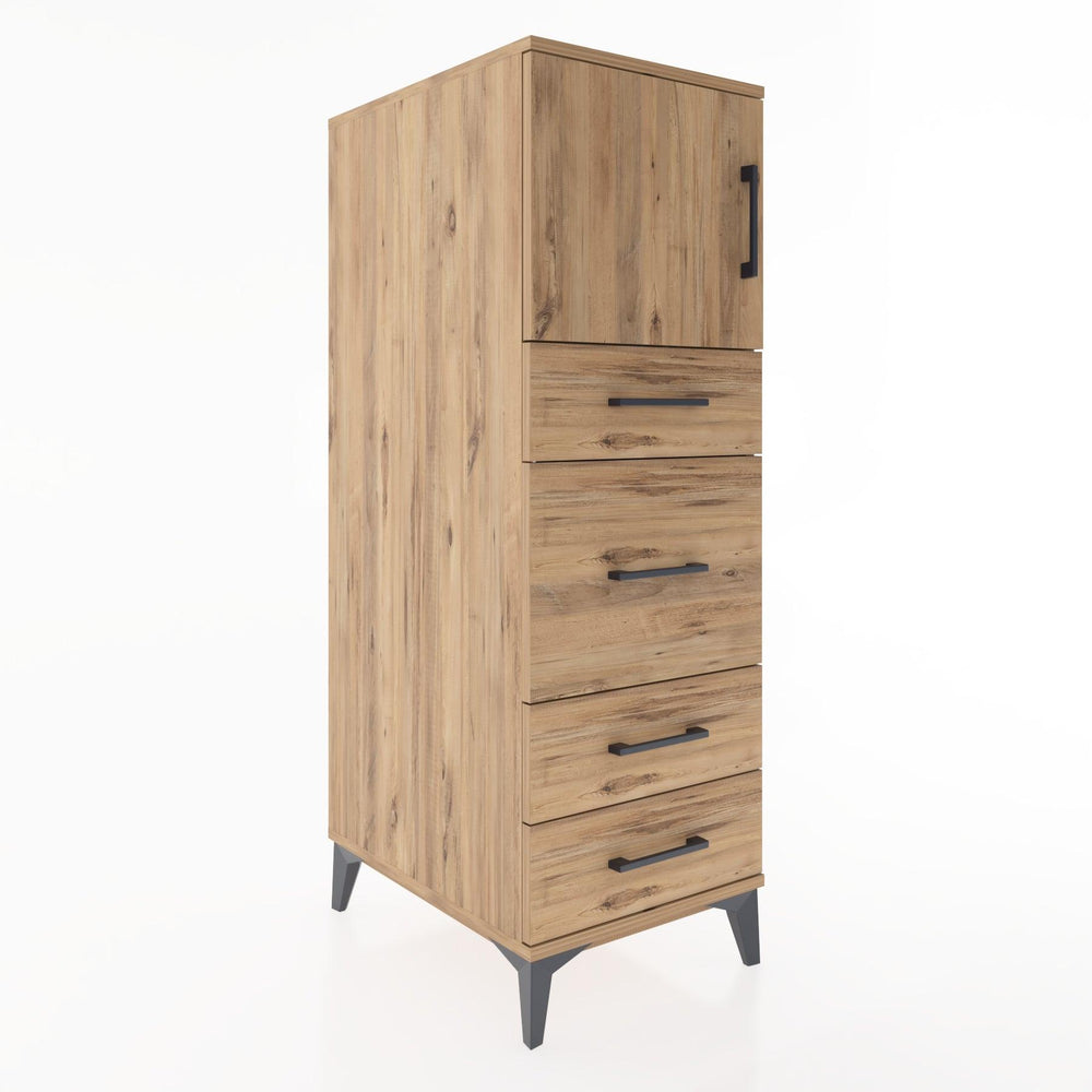 Woodntry Modular Cabinet Pine 44x59x122 cm with Doors and Drawers KC17-3