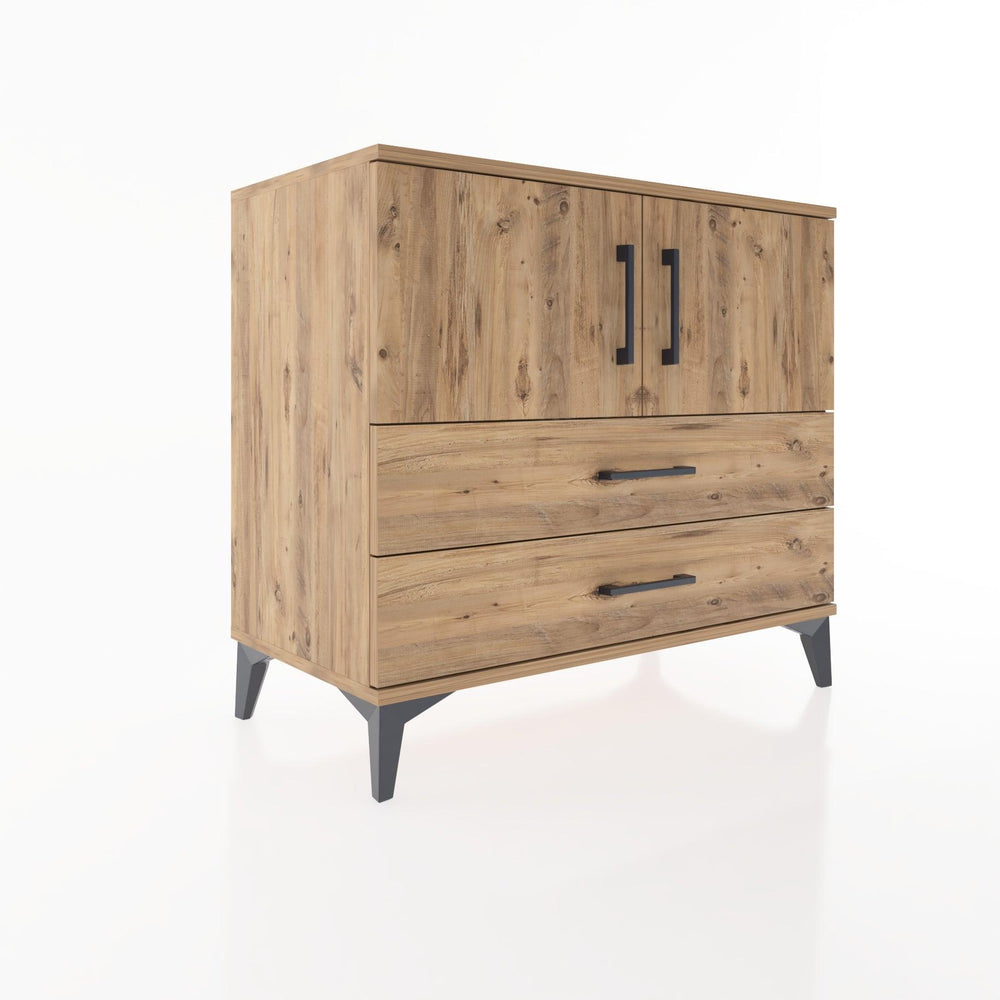 Woodntry Modüler Şifonyer Çam 88x44x68 cm Kapaklı ve Çekmeceli KC17-3