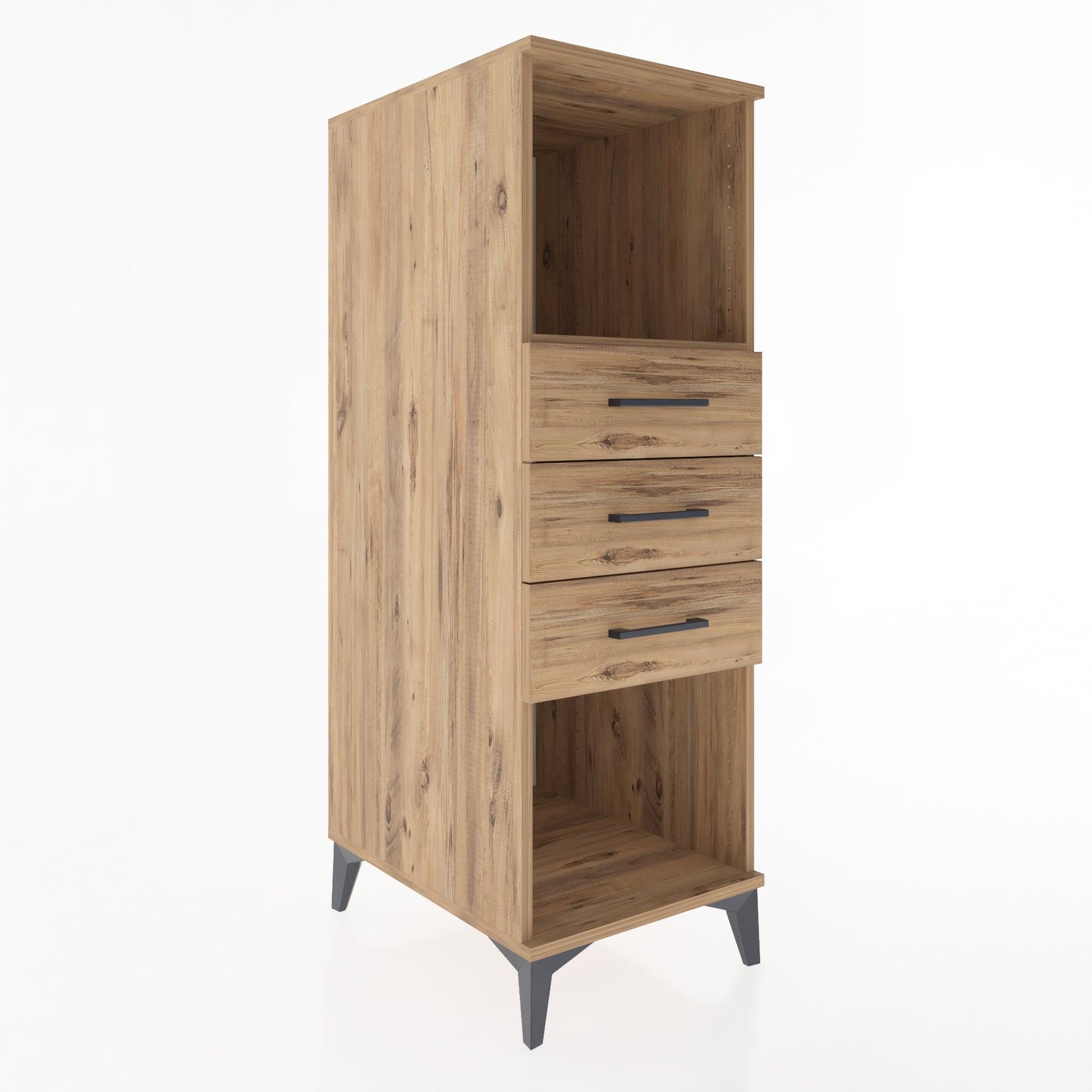 Woodntry Modular Cabinet Pine 44x59x122 cm with Drawers and Shelves CR117-3