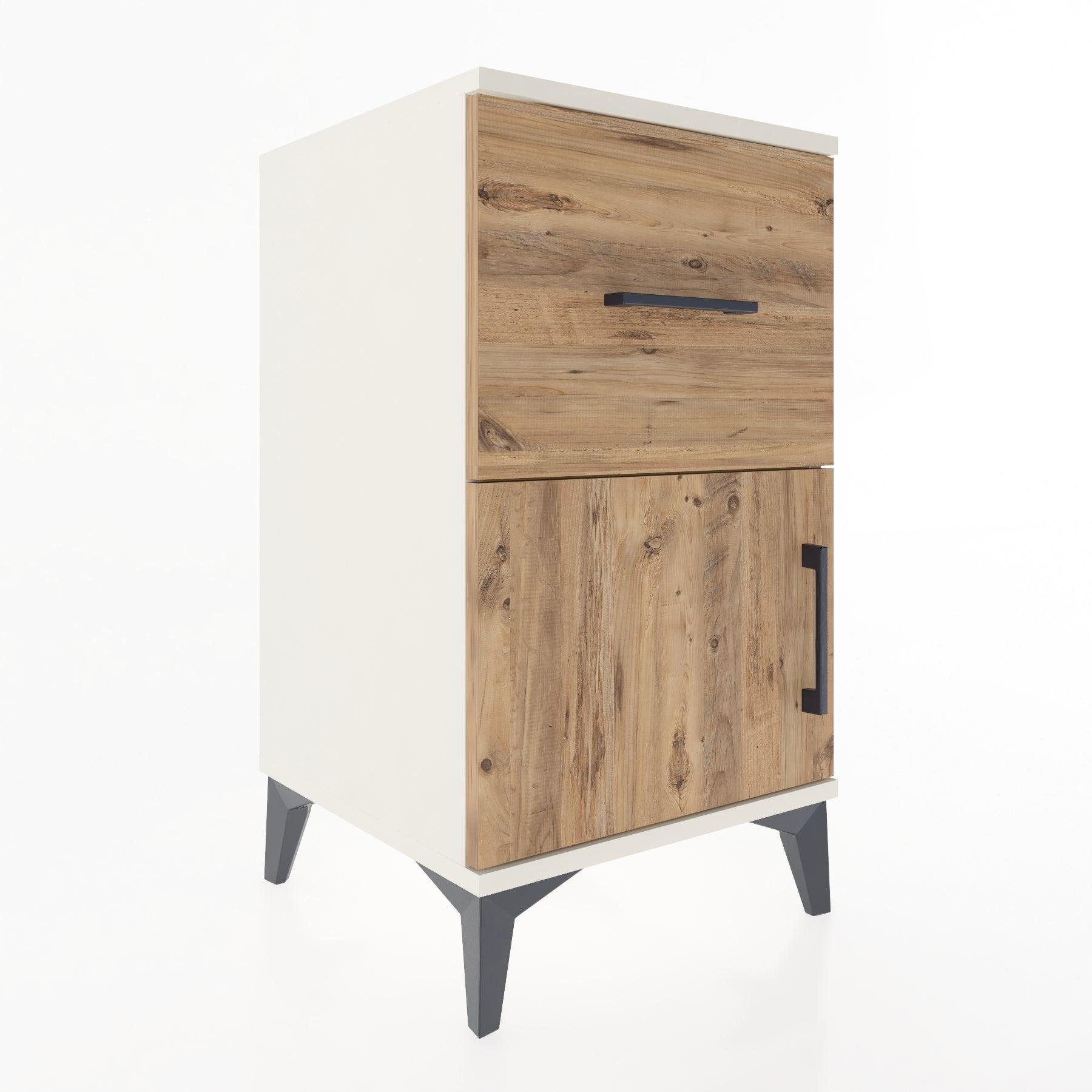 Woodntry Modular Nightstand Pine 44x44x68 cm with Cover and Drawer KC18-3
