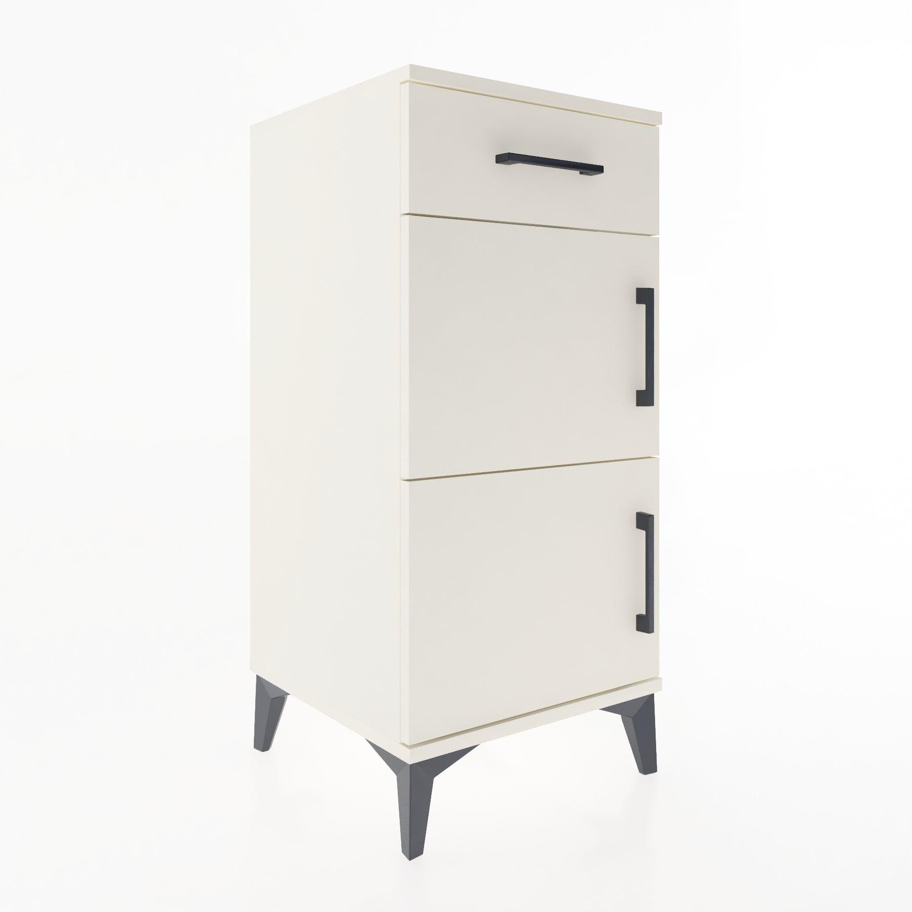 Woodntry Modular Nightstand Moonstone 44x44x84 cm with Cover and Drawer KC40-1
