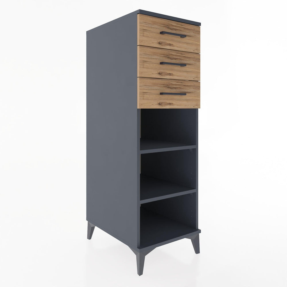 Woodntry Modular Cabinet Anthracite 44x30x122 cm with Drawers and Shelves CR118-2