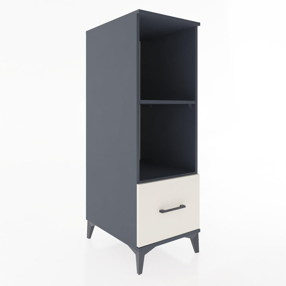 Woodntry Modüler Dolap Antrasit 44x30x122 cm Çekmeceli ve Raflı CR68-2