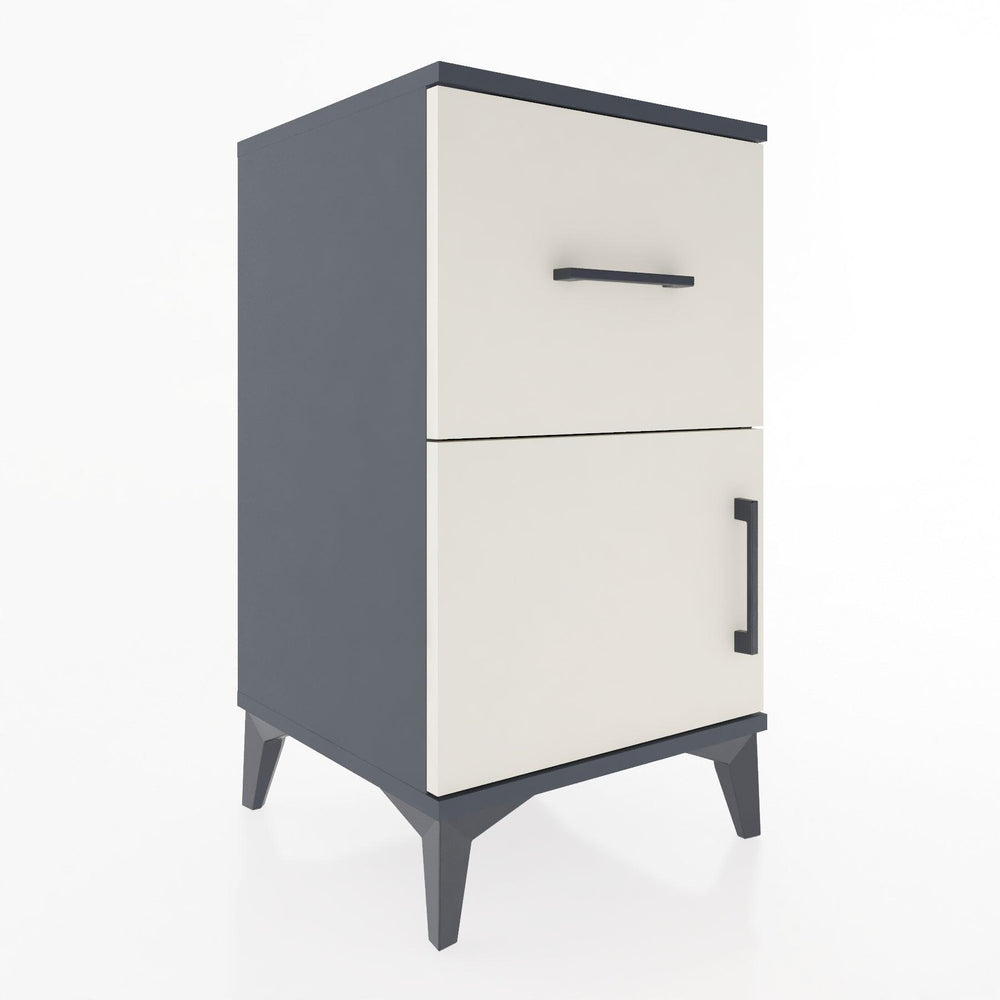 Woodntry Modular Nightstand Anthracite 44x44x68 cm with Cover and Drawer KC18-2
