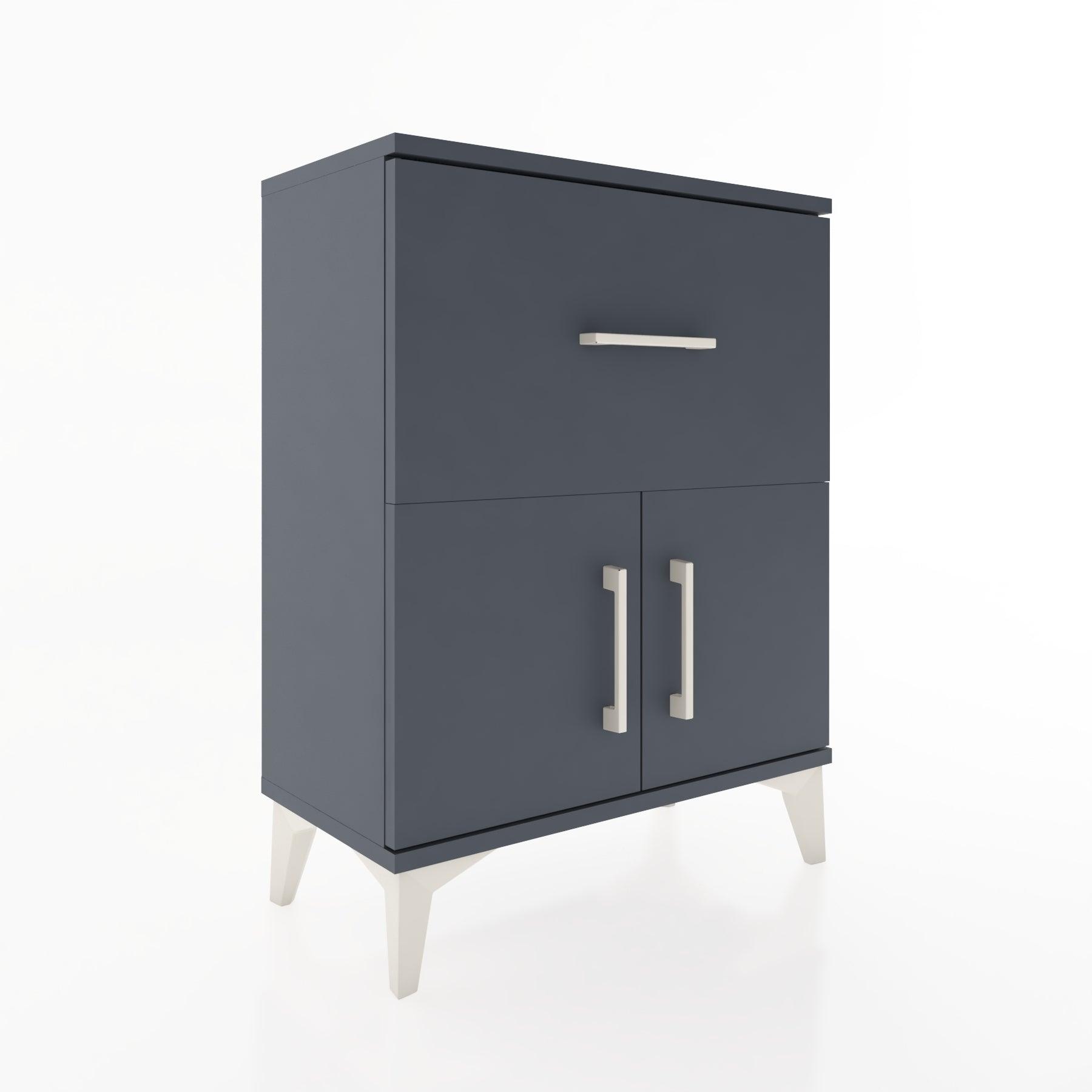 Woodntry Modular Nightstand Anthracite 60x30x68 cm with Cover and Drawer KC18-2