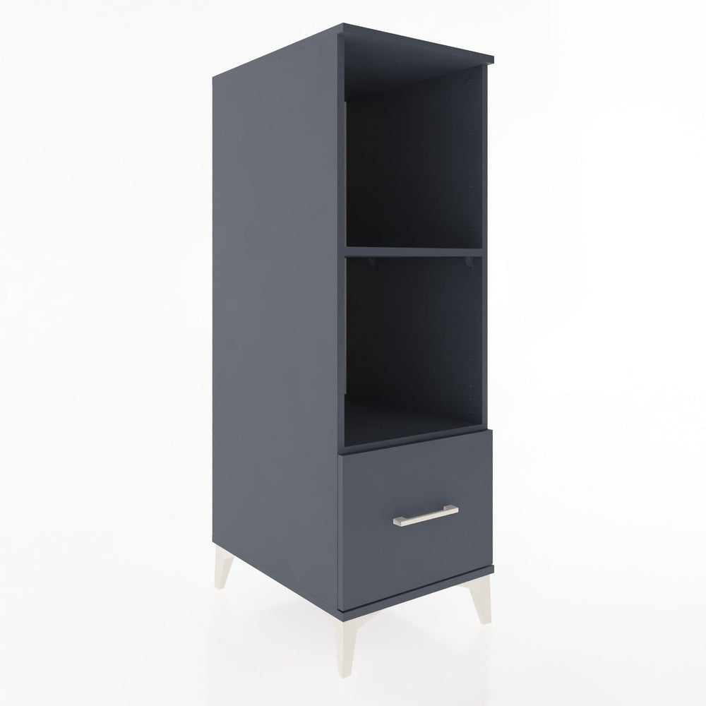 Woodntry Modüler Dolap Antrasit 44x30x122 cm Çekmeceli ve Raflı CR68-2