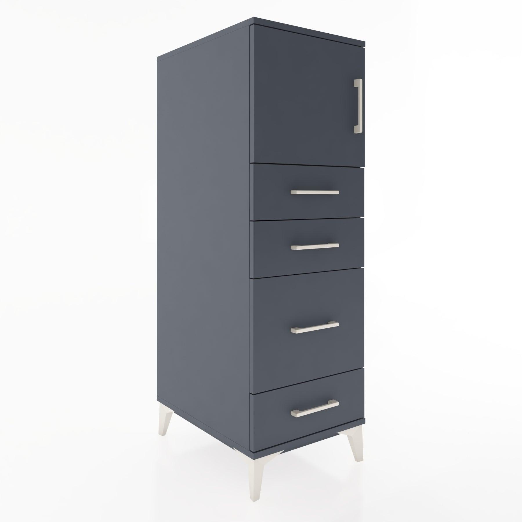 Woodntry Modular Cabinet Anthracite 44x30x122 cm with Doors and Drawers KC18-2