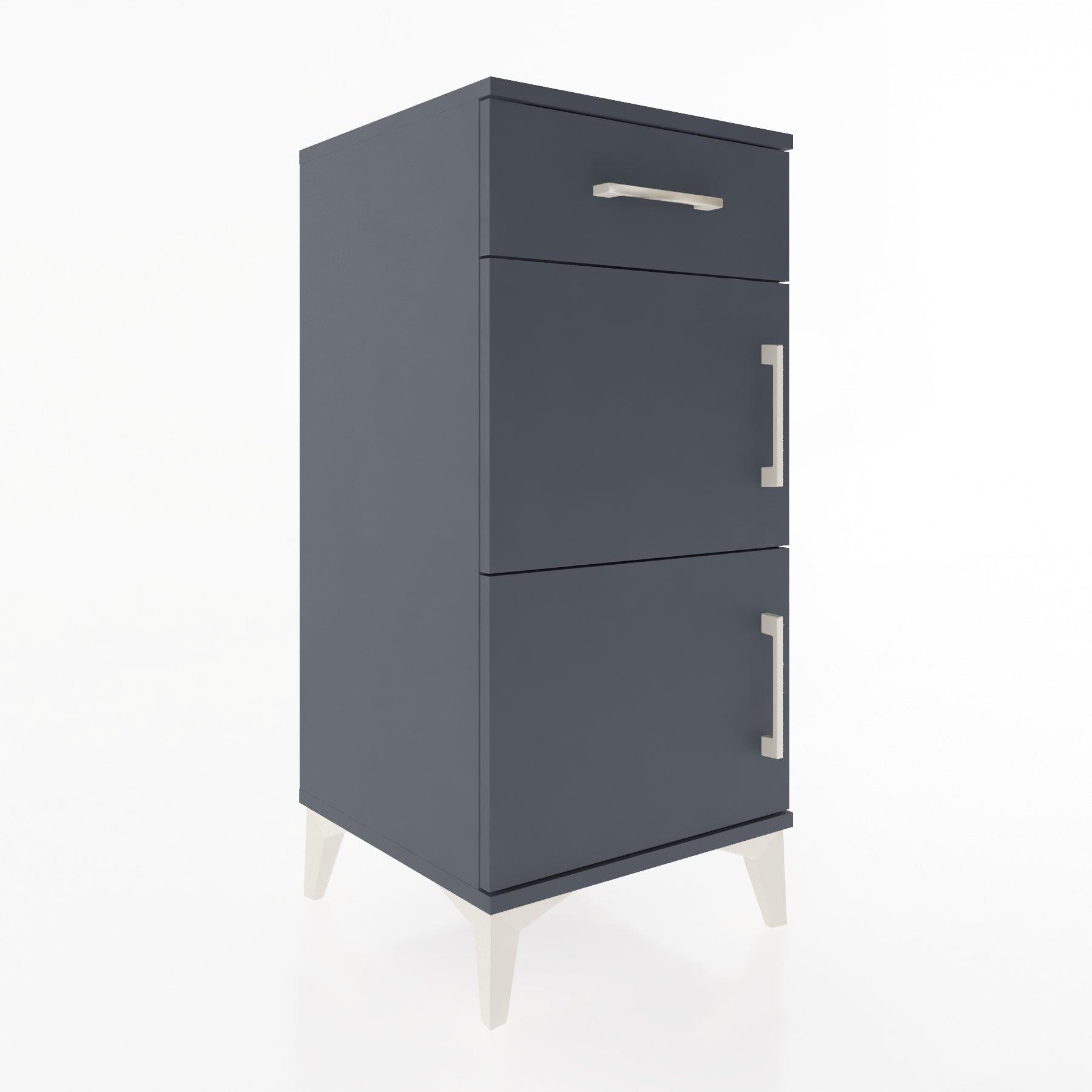 Woodntry Modular Nightstand Anthracite 44x44x84 cm with Cover and Drawer KC40-2