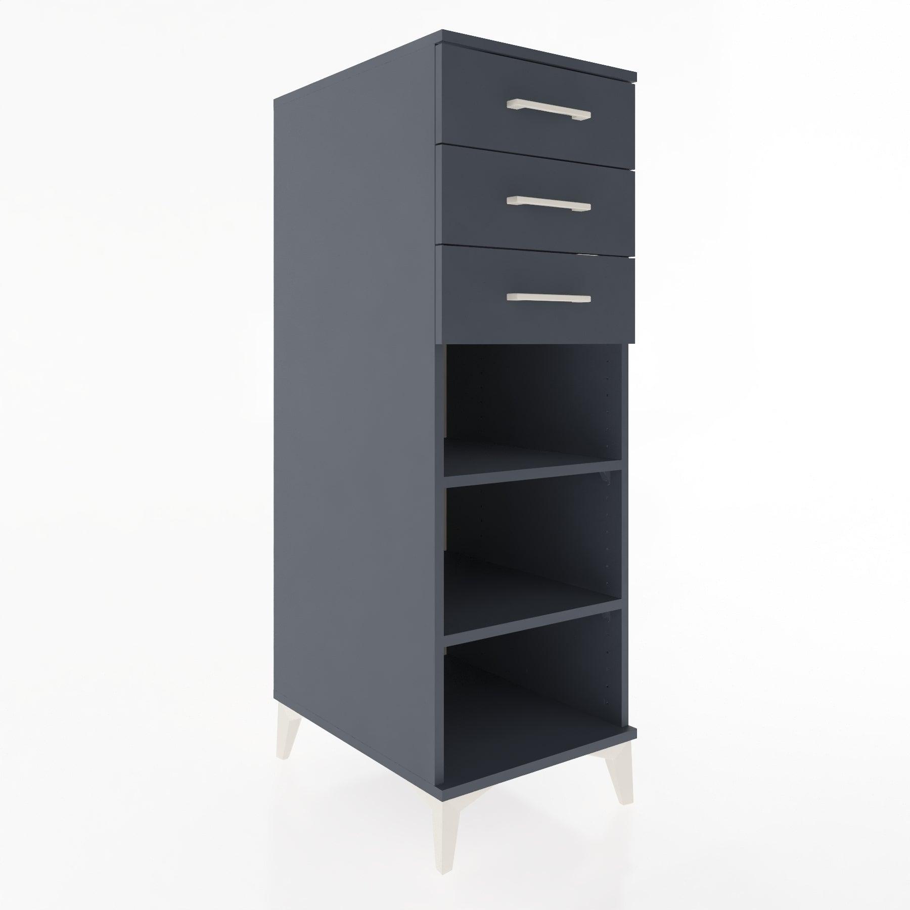Woodntry Modular Cabinet Anthracite 44x30x122 cm with Drawers and Shelves CR118-2