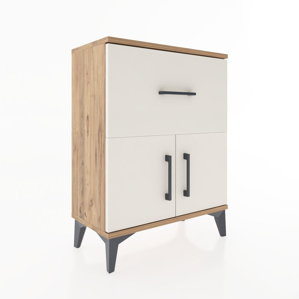 Woodntry Modüler Komodin Çam 60x30x68 cm Kapaklı ve Çekmeceli KC18-3