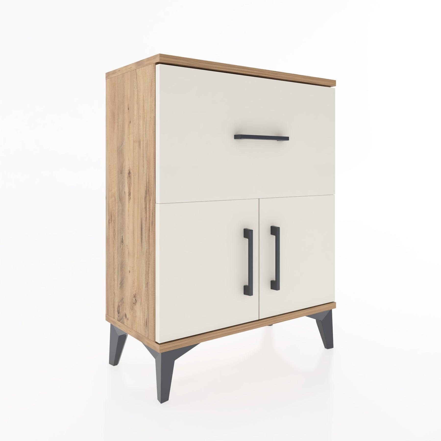 Woodntry Modular Nightstand Pine 60x30x68 cm with Cover and Drawer KC18-3