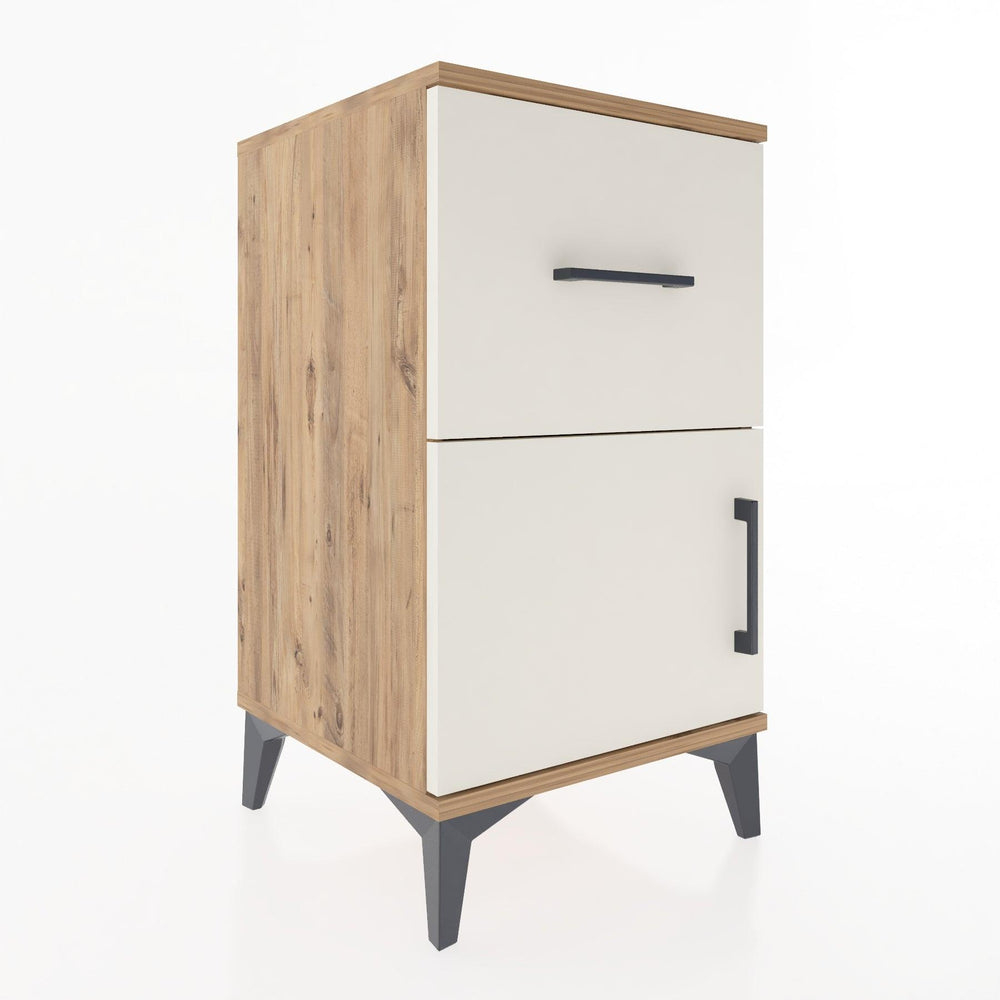 Woodntry Modüler Komodin Çam 44x44x68 cm Kapaklı ve Çekmeceli KC18-3