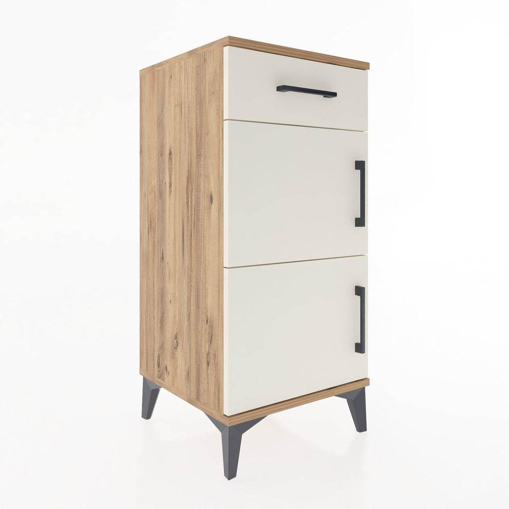 Woodntry Modular Nightstand Pine 44x44x84 cm with Cover and Drawer KC40-3