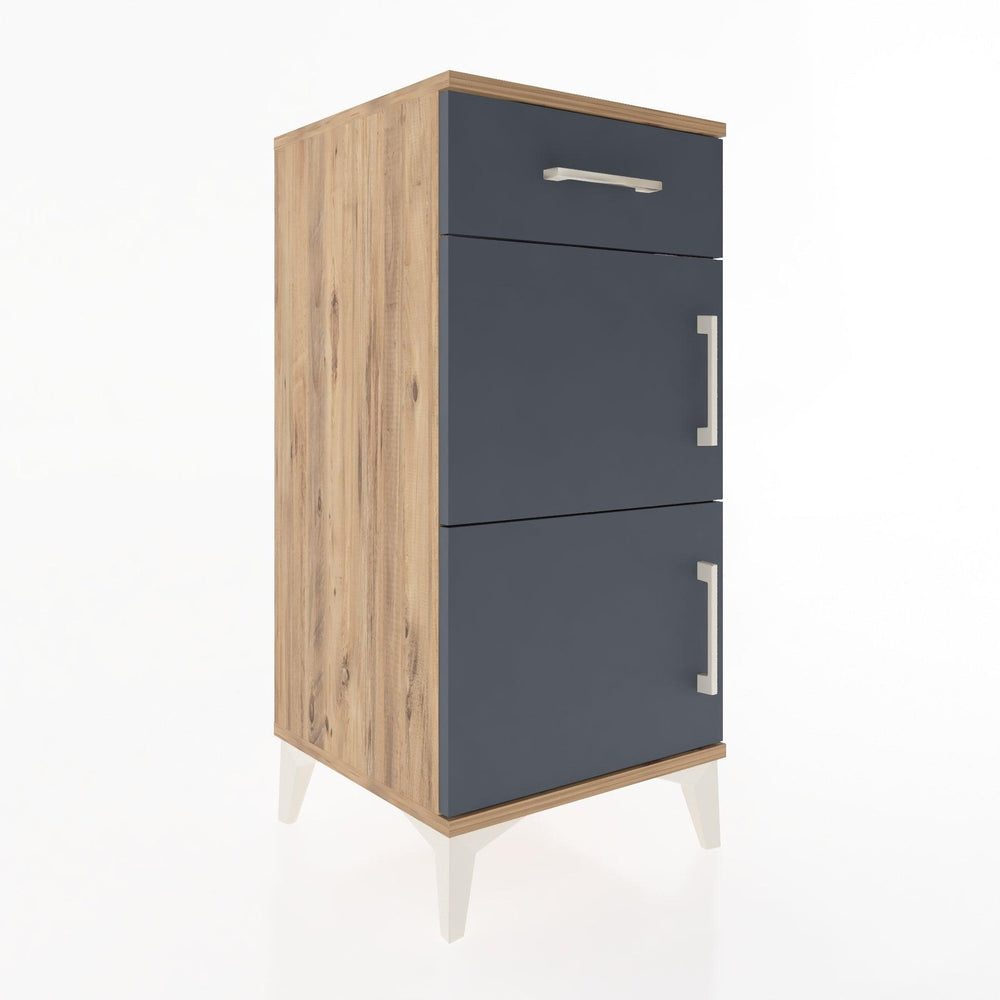 Woodntry Modular Nightstand Pine 44x44x84 cm with Cover and Drawer KC40-3