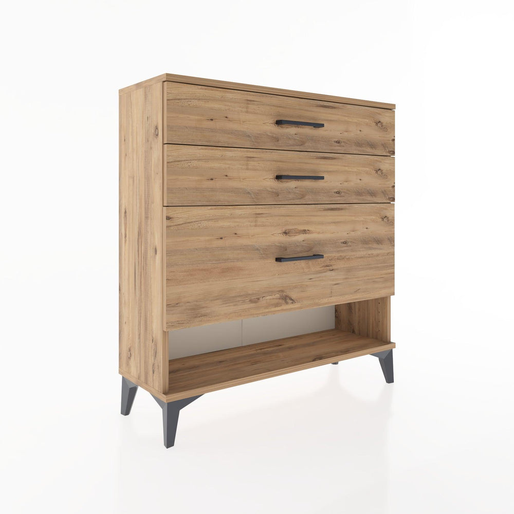 Woodntry Modüler Şifonyer Çam 88x30x84 cm Çekmeceli ve Raflı CR18-3