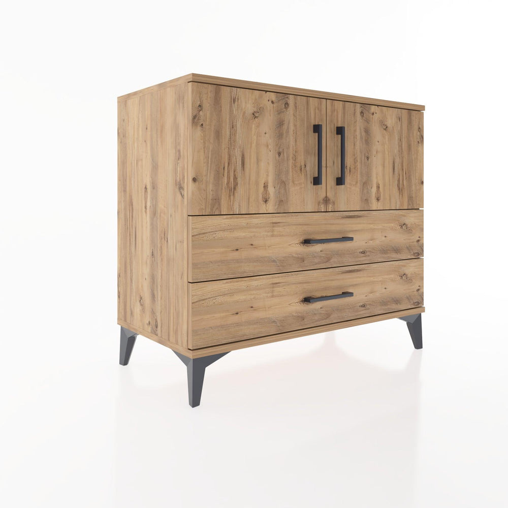 Woodntry Modüler Şifonyer Çam 88x44x68 cm Kapaklı ve Çekmeceli KC18-3