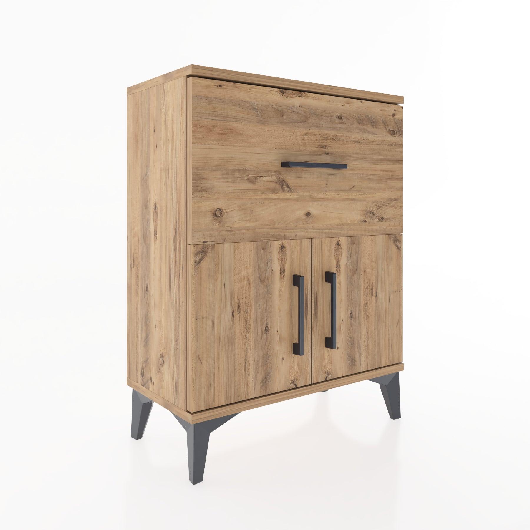 Woodntry Modular Nightstand Pine 60x30x68 cm with Cover and Drawer KC18-3