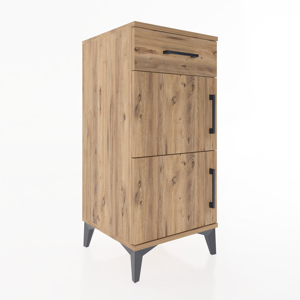 Woodntry Modular Nightstand Pine 44x44x84 cm with Cover and Drawer KC40-3