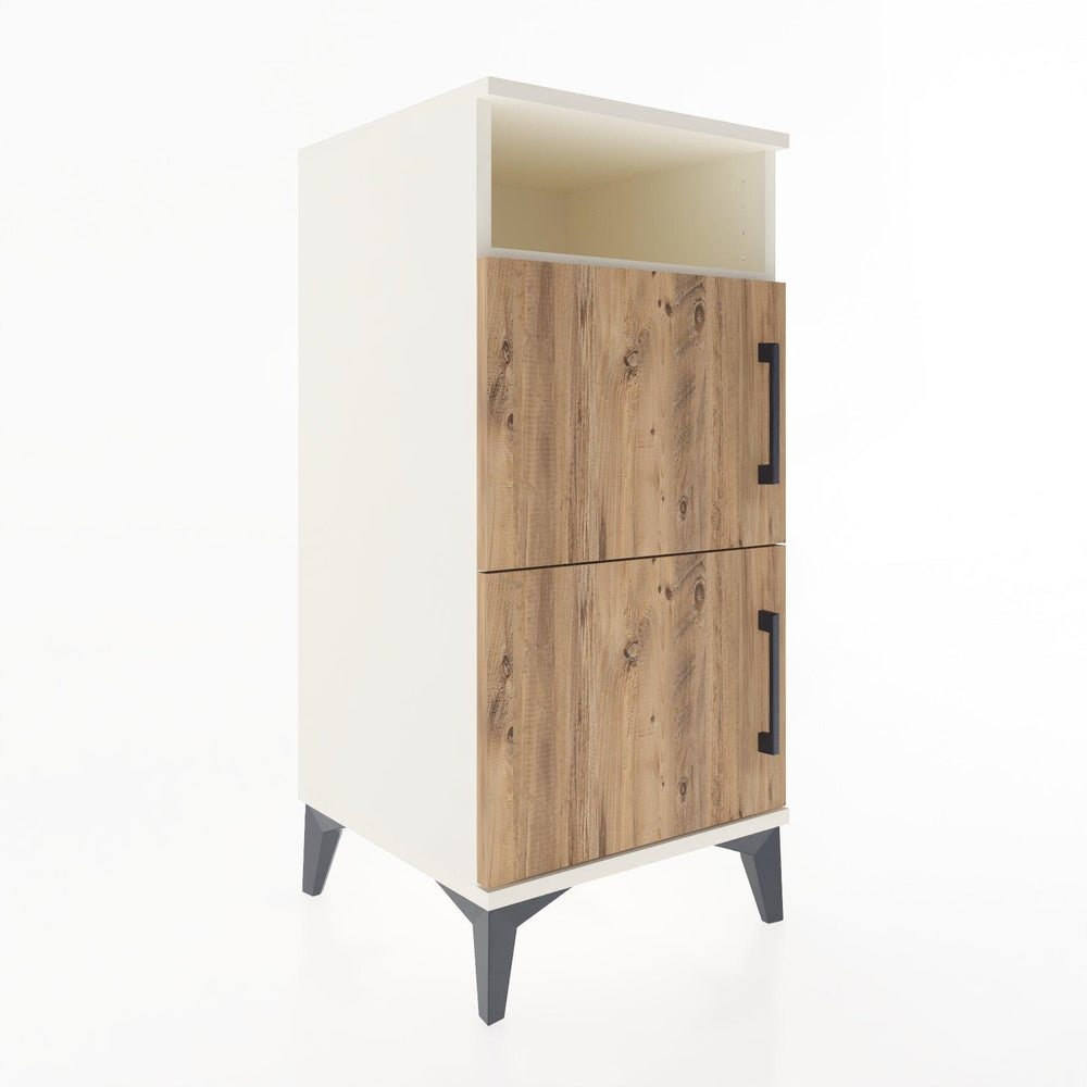 Woodntry Modüler Komodin Aytaşı 44x44x84 cm Kapaklı ve Raflı KR41-1