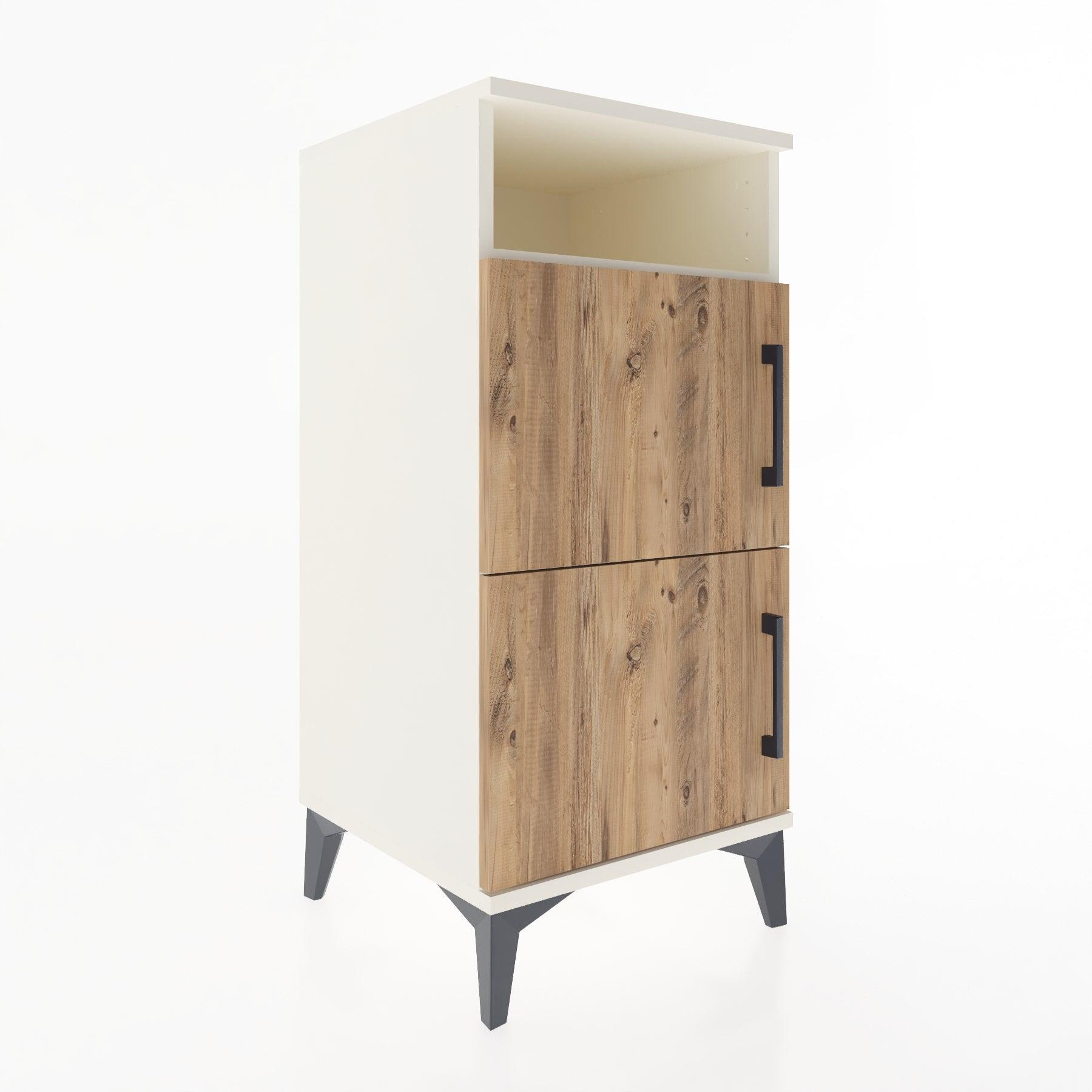 Woodntry Modular Nightstand Moonstone 44x44x84 cm with Cover and Shelf KR41-1