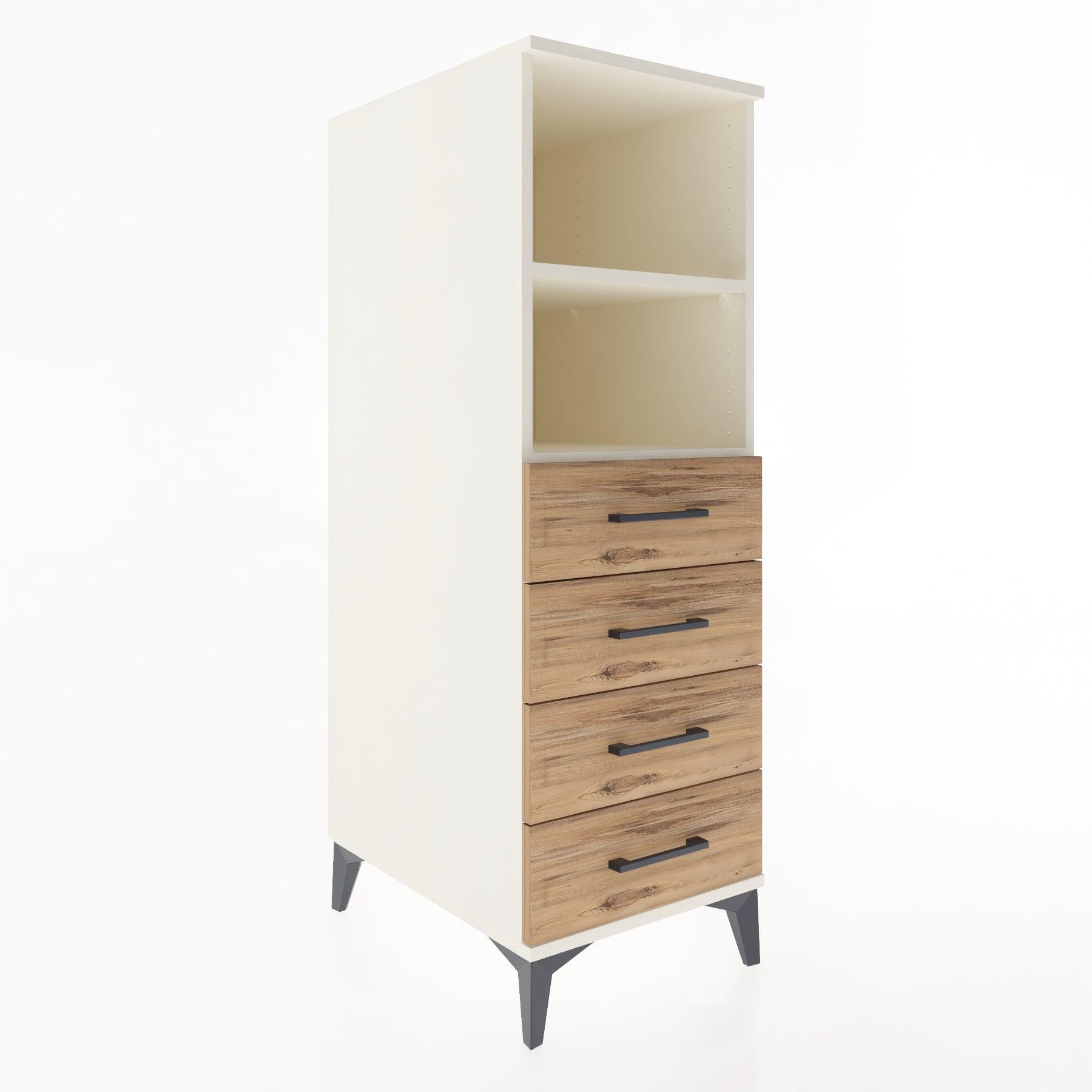 Woodntry Modular Cabinet Moonstone 44x59x122 cm with Drawers and Shelves CR119-1