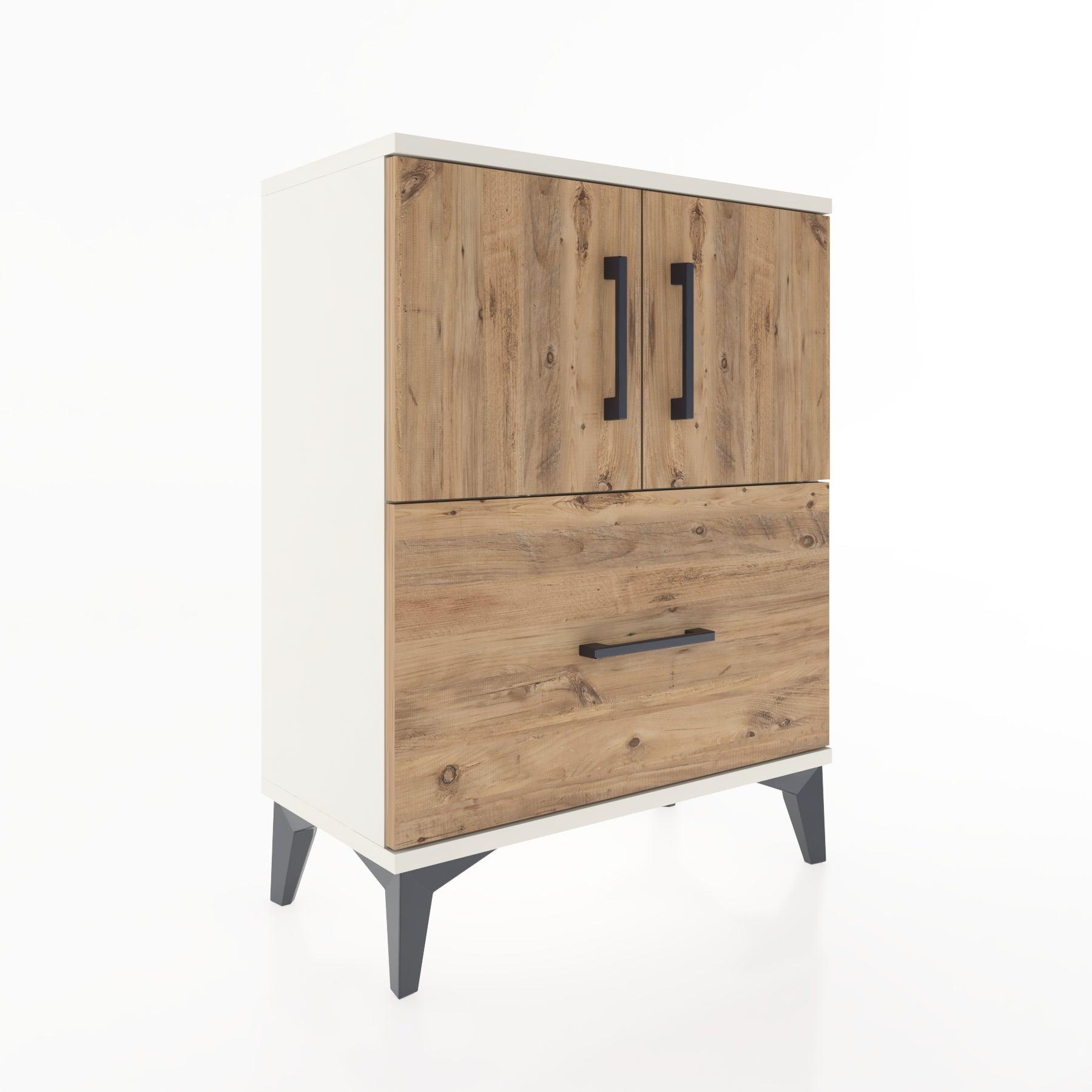 Woodntry Modular Nightstand Moonstone 60x30x68 cm with Cover and Drawer KC19-1
