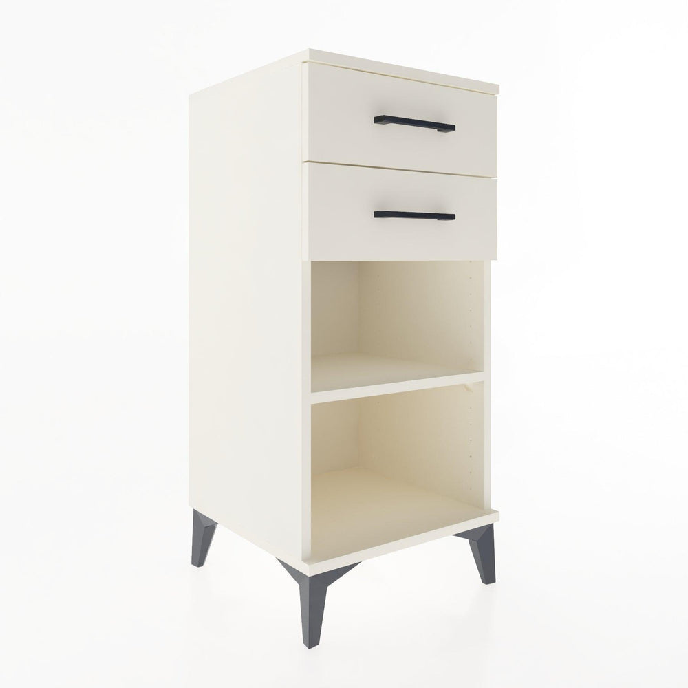 Woodntry Modular Nightstand Moonstone 44x44x84 cm with Drawer and Shelf CR19-1