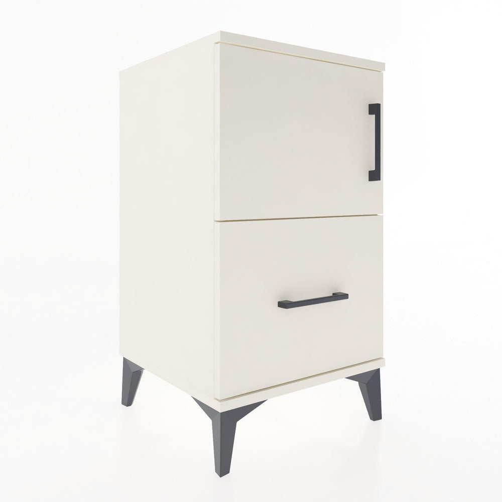 Woodntry Modular Nightstand Moonstone 44x44x68 cm with Cover and Drawer KC19-1