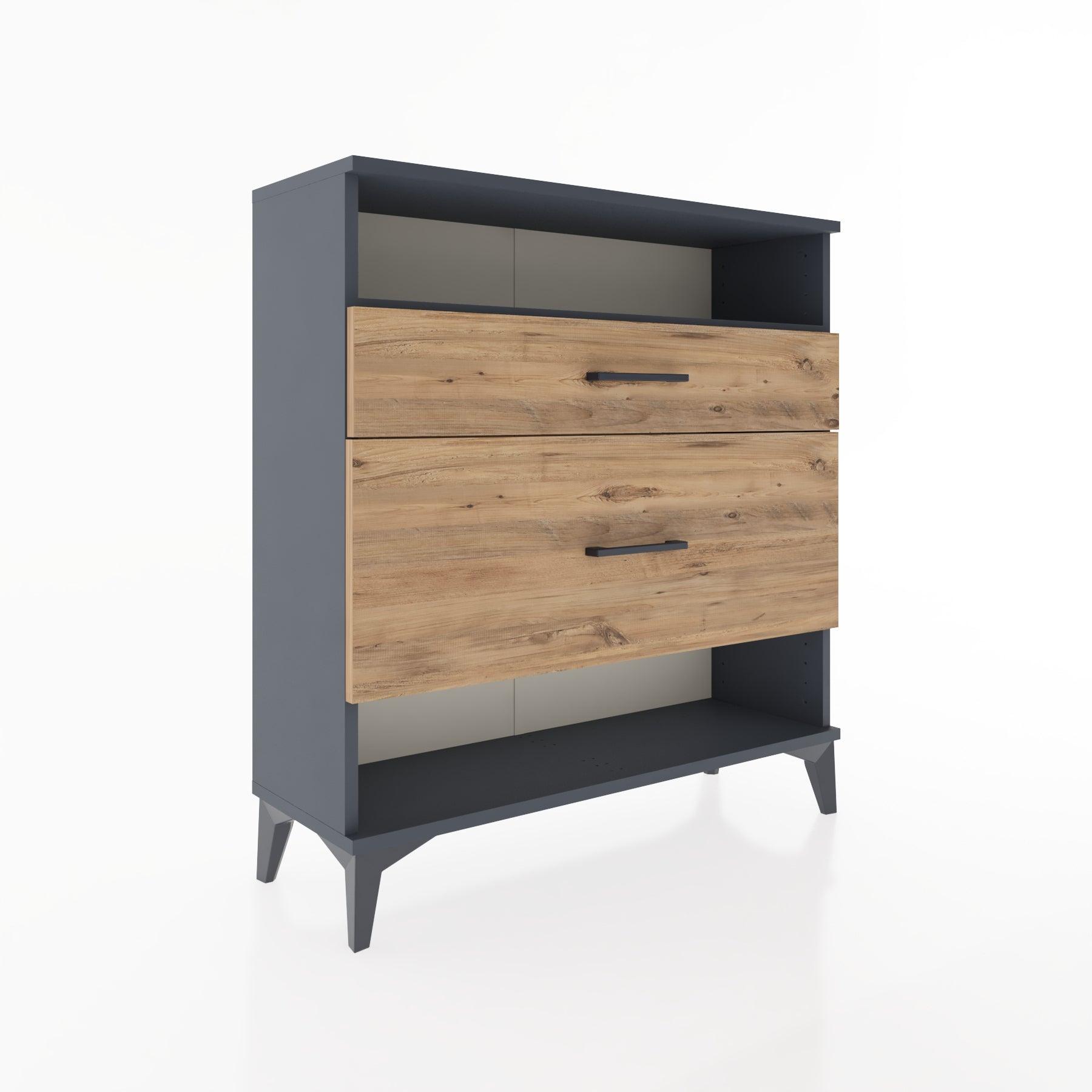 Woodntry Modular Dresser Anthracite 88x30x84 cm with Drawers and Shelves CR19-2