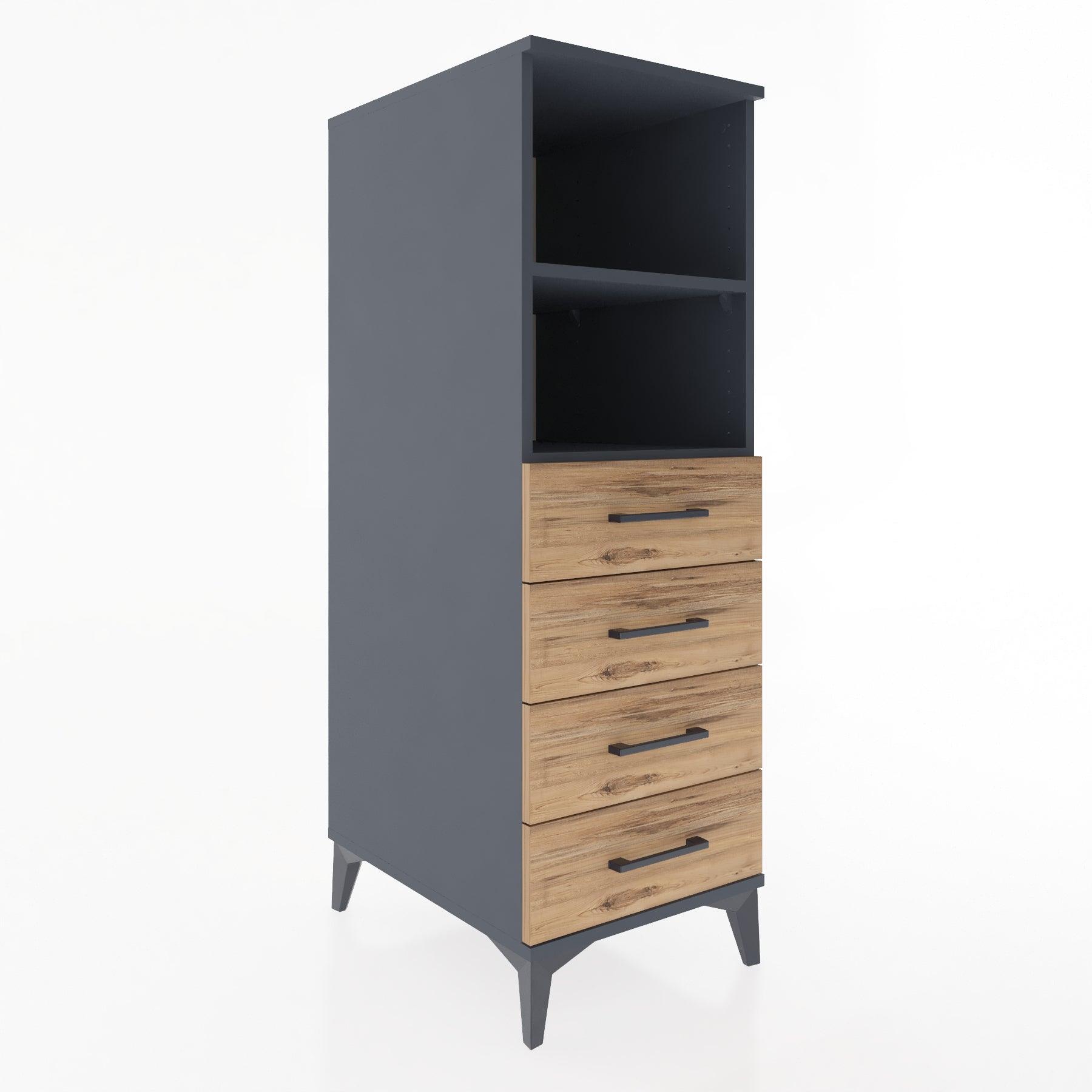 Woodntry Modular Cabinet Anthracite 44x30x122 cm with Drawers and Shelves CR119-2