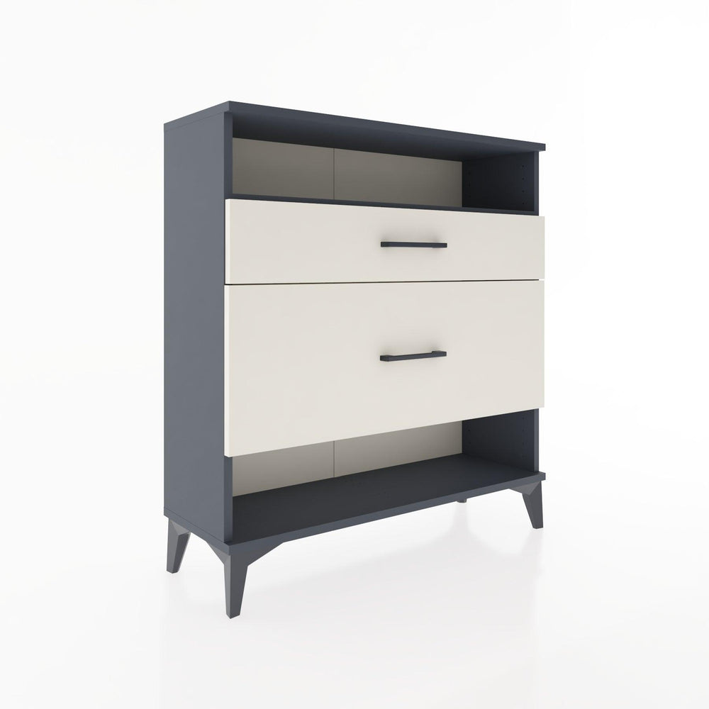 Woodntry Modüler Şifonyer Antrasit 88x30x84 cm Çekmeceli ve Raflı CR19-2