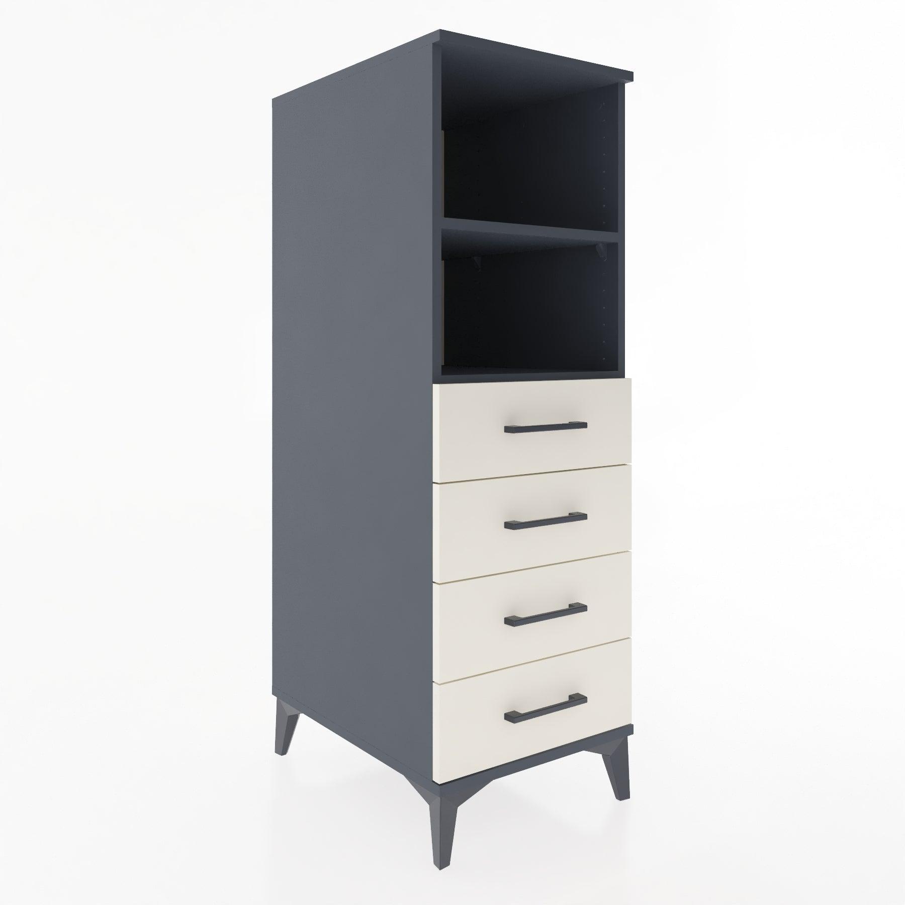 Woodntry Modular Cabinet Anthracite 44x30x122 cm with Drawers and Shelves CR119-2
