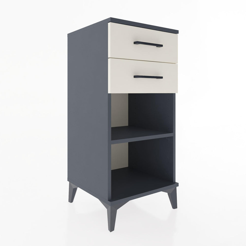 Woodntry Modular Nightstand Anthracite 44x44x84 cm with Drawers and Shelves CR19-2