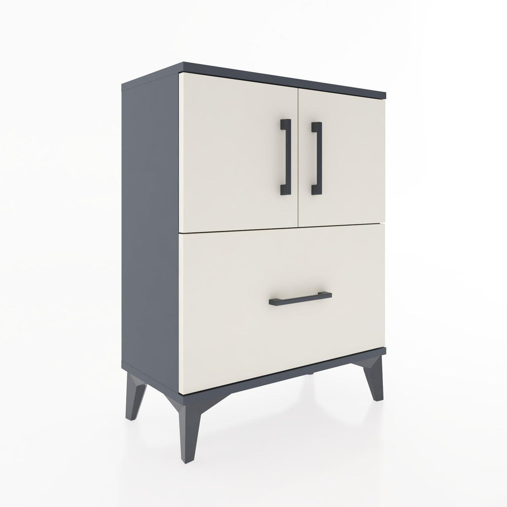 Woodntry Modular Nightstand Anthracite 60x30x68 cm with Cover and Drawer KC19-2