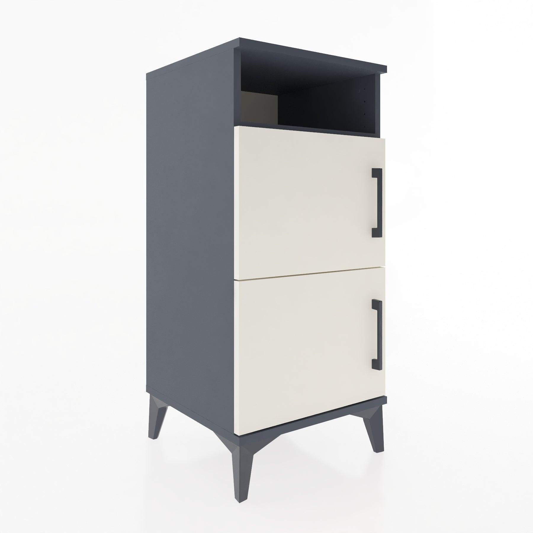 Woodntry Modular Nightstand Anthracite 44x44x84 cm with Cover and Shelf KR41-2