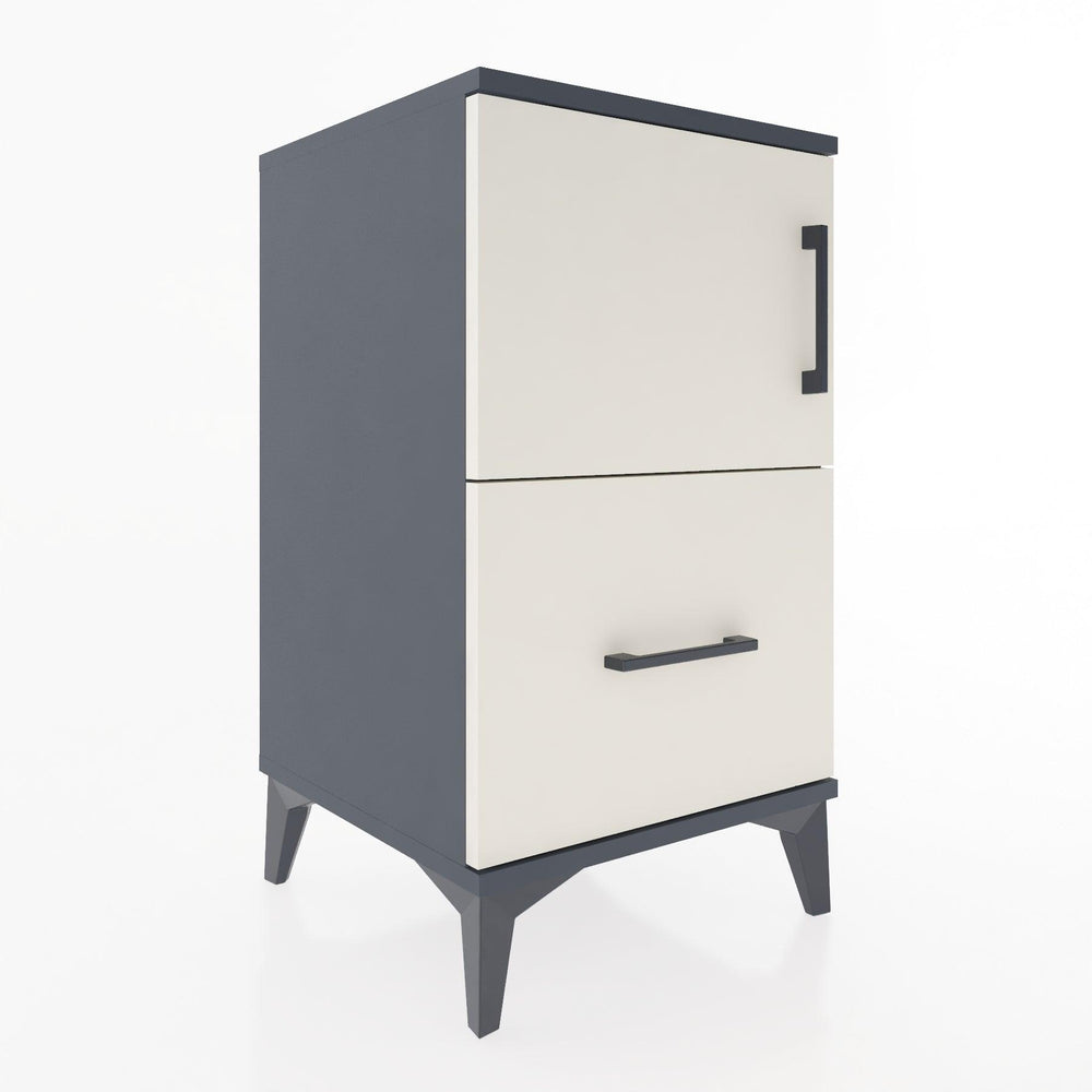 Woodntry Modular Nightstand Anthracite 44x44x68 cm with Cover and Drawer KC19-2