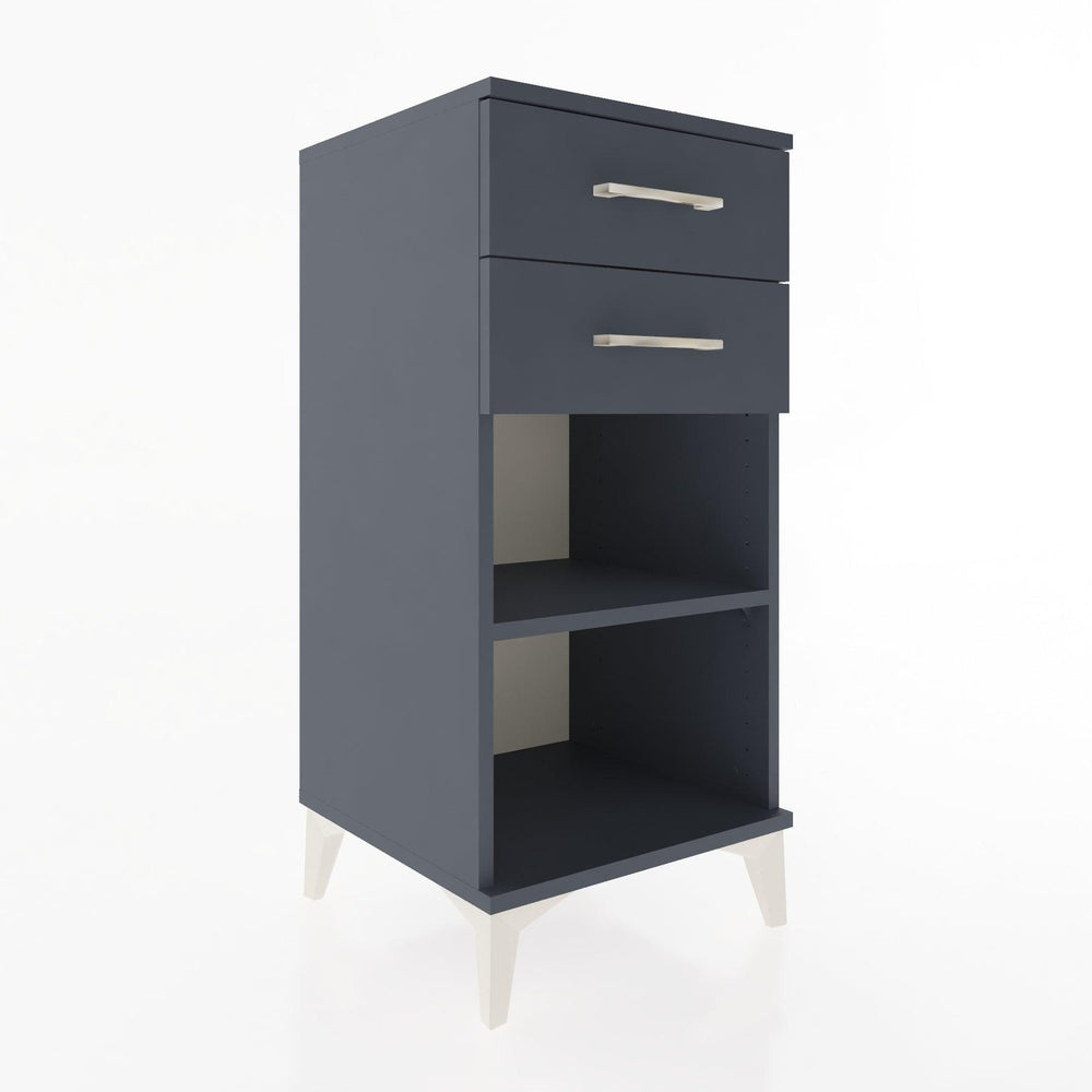 Woodntry Modular Nightstand Anthracite 44x44x84 cm with Drawers and Shelves CR19-2