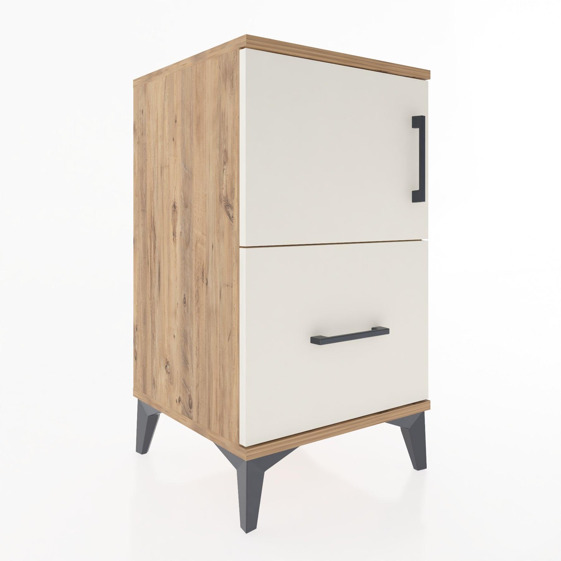 Woodntry Modular Nightstand Pine 44x44x68 cm with Cover and Drawer KC19-3