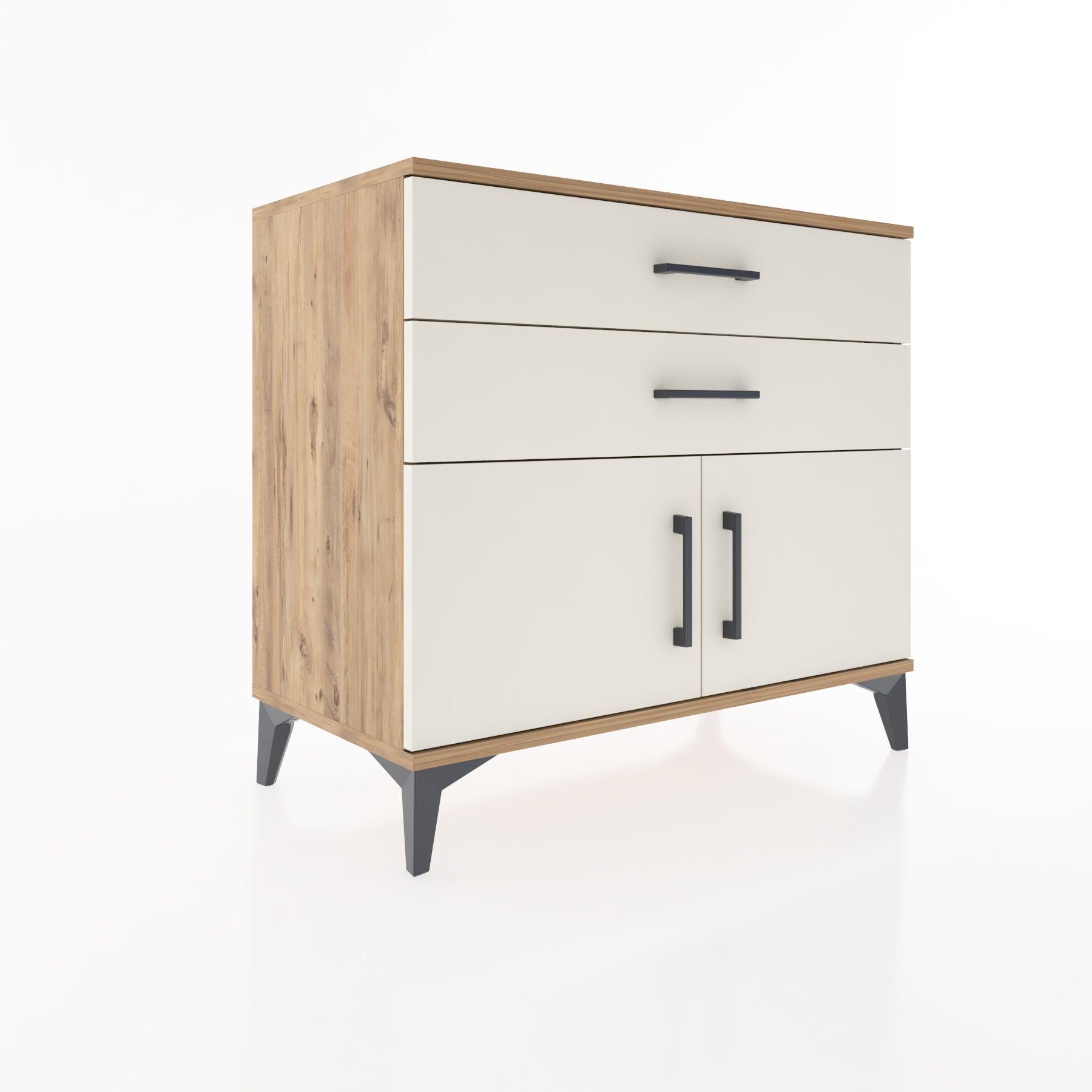 Woodntry Modüler Şifonyer Çam 88x44x68 cm Kapaklı ve Çekmeceli KC19-3