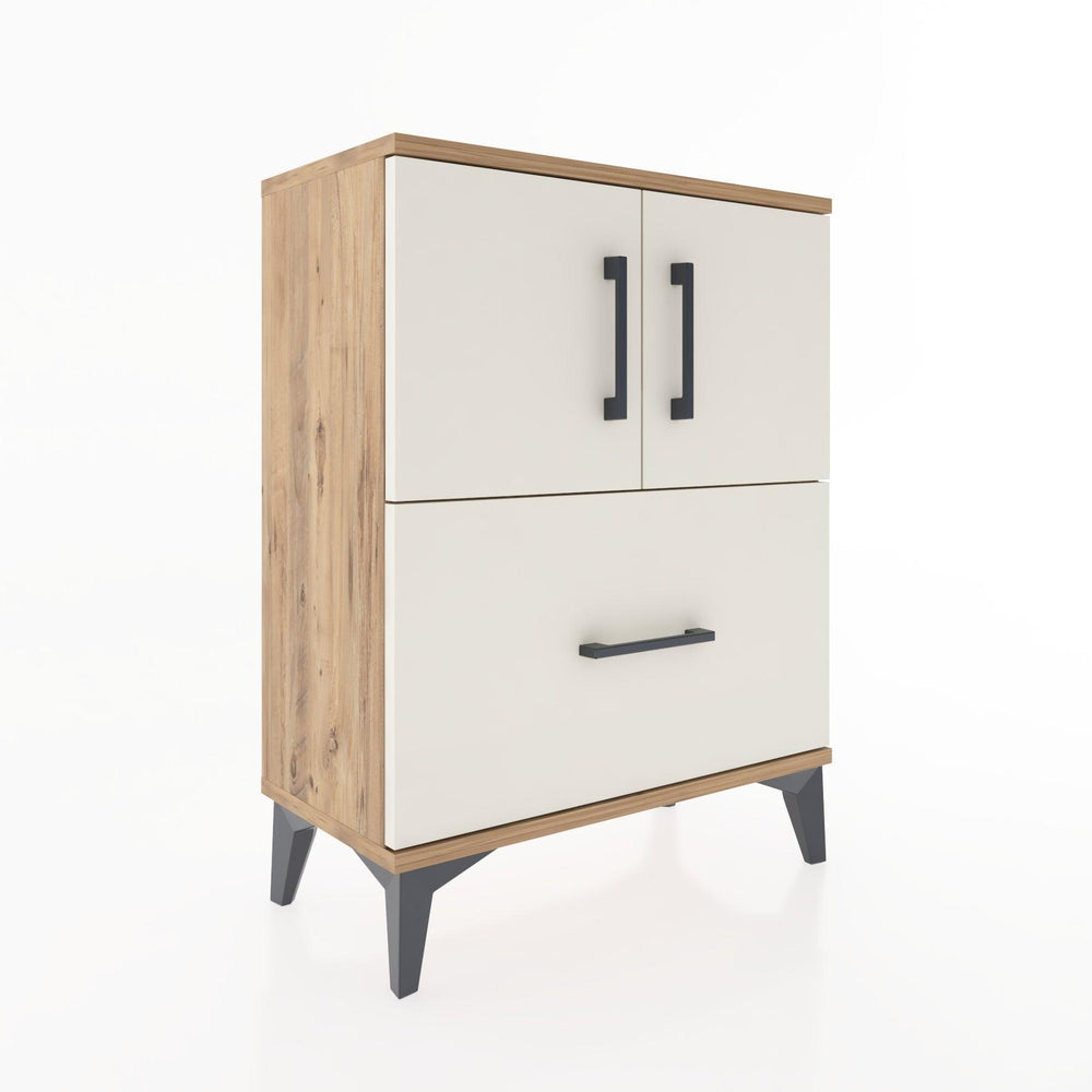 Woodntry Modüler Komodin Çam 60x30x68 cm Kapaklı ve Çekmeceli KC19-3