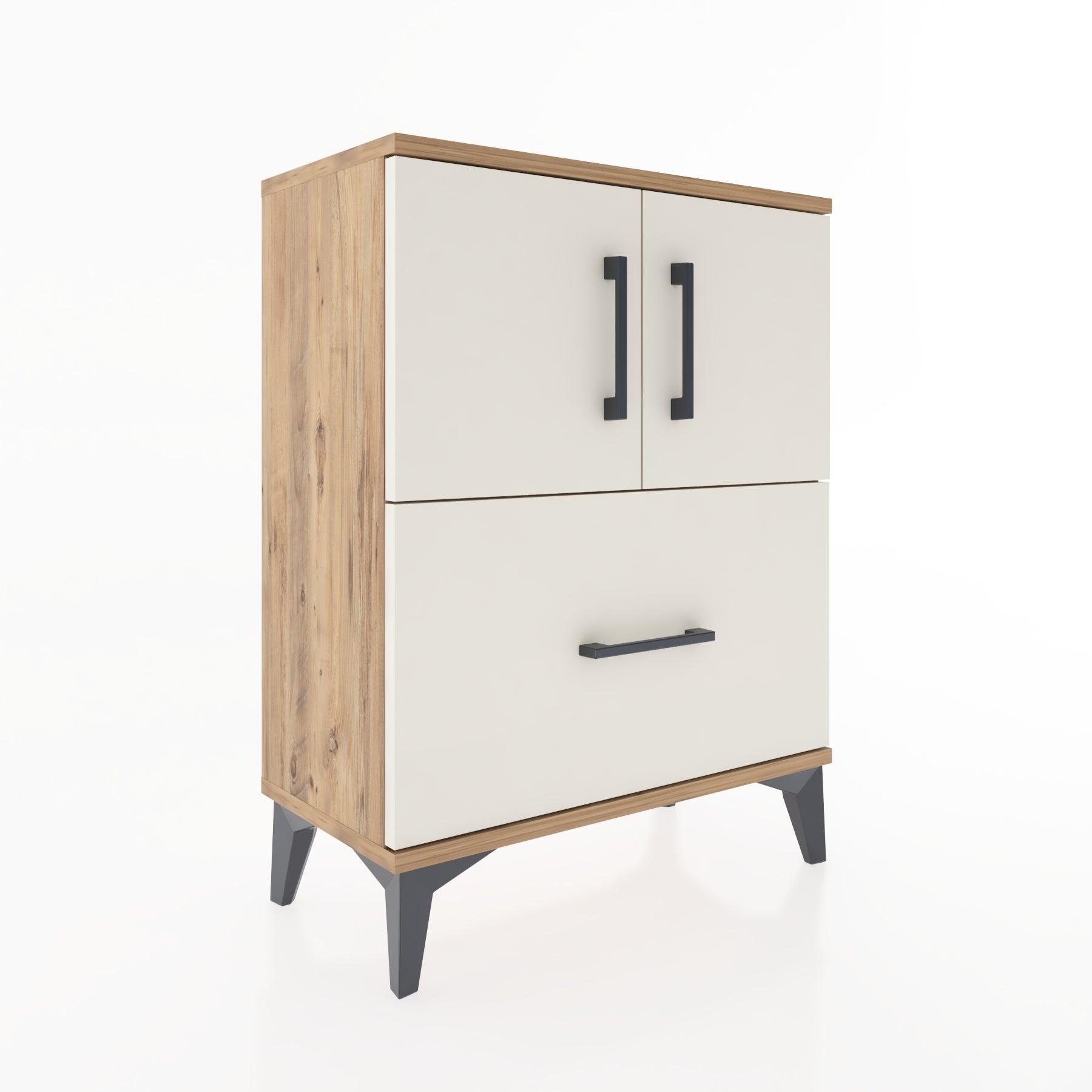Woodntry Modular Nightstand Pine 60x30x68 cm with Cover and Drawer KC19-3