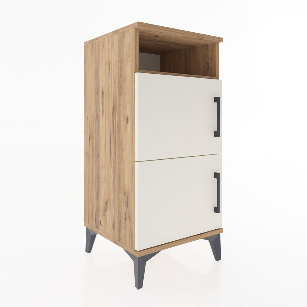 Woodntry Modüler Komodin Çam 44x44x84 cm Kapaklı ve Raflı KR41-3