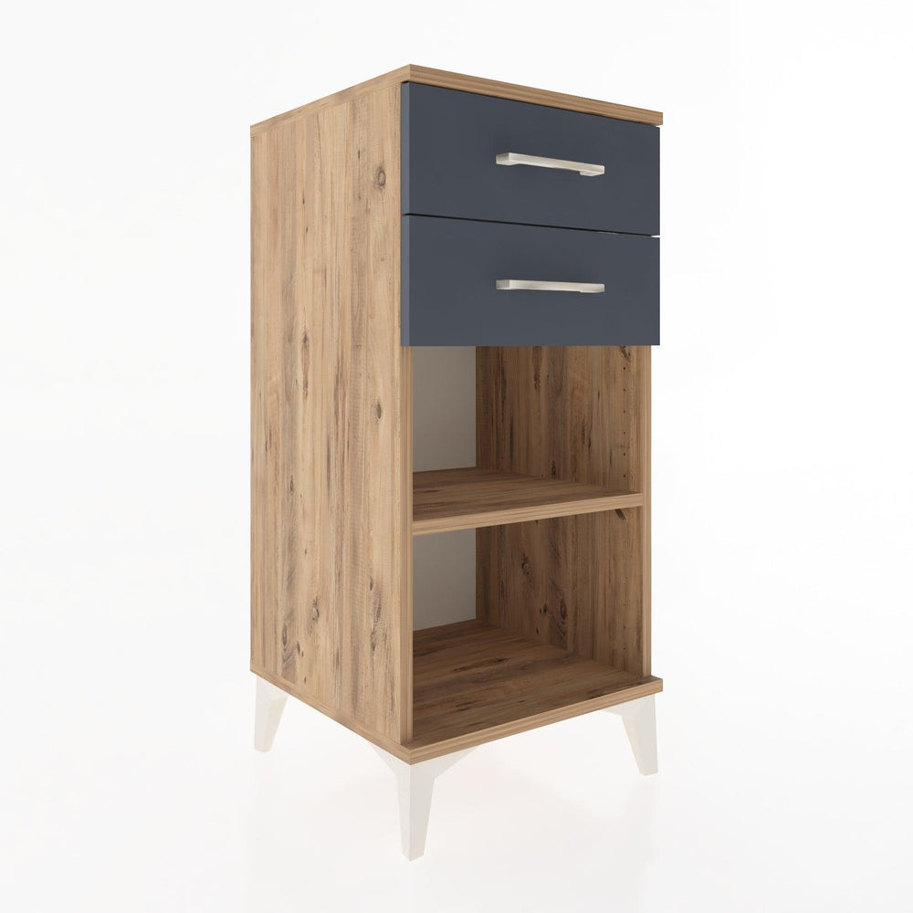 Woodntry Modular Nightstand Pine 44x44x84 cm with Drawers and Shelves CR19-3